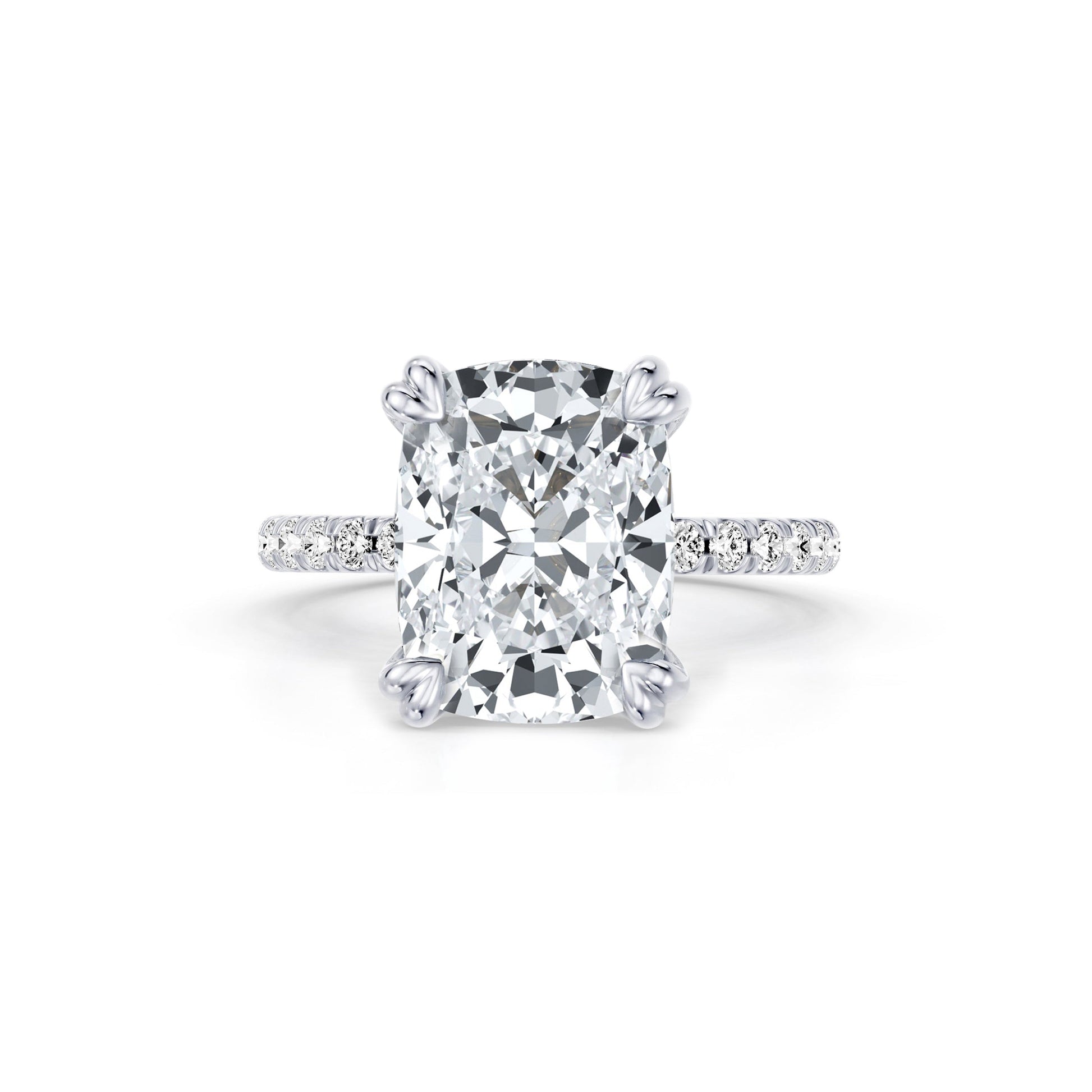 Precious Metal:18k White Gold;Cut Shape:Elongated Cushion