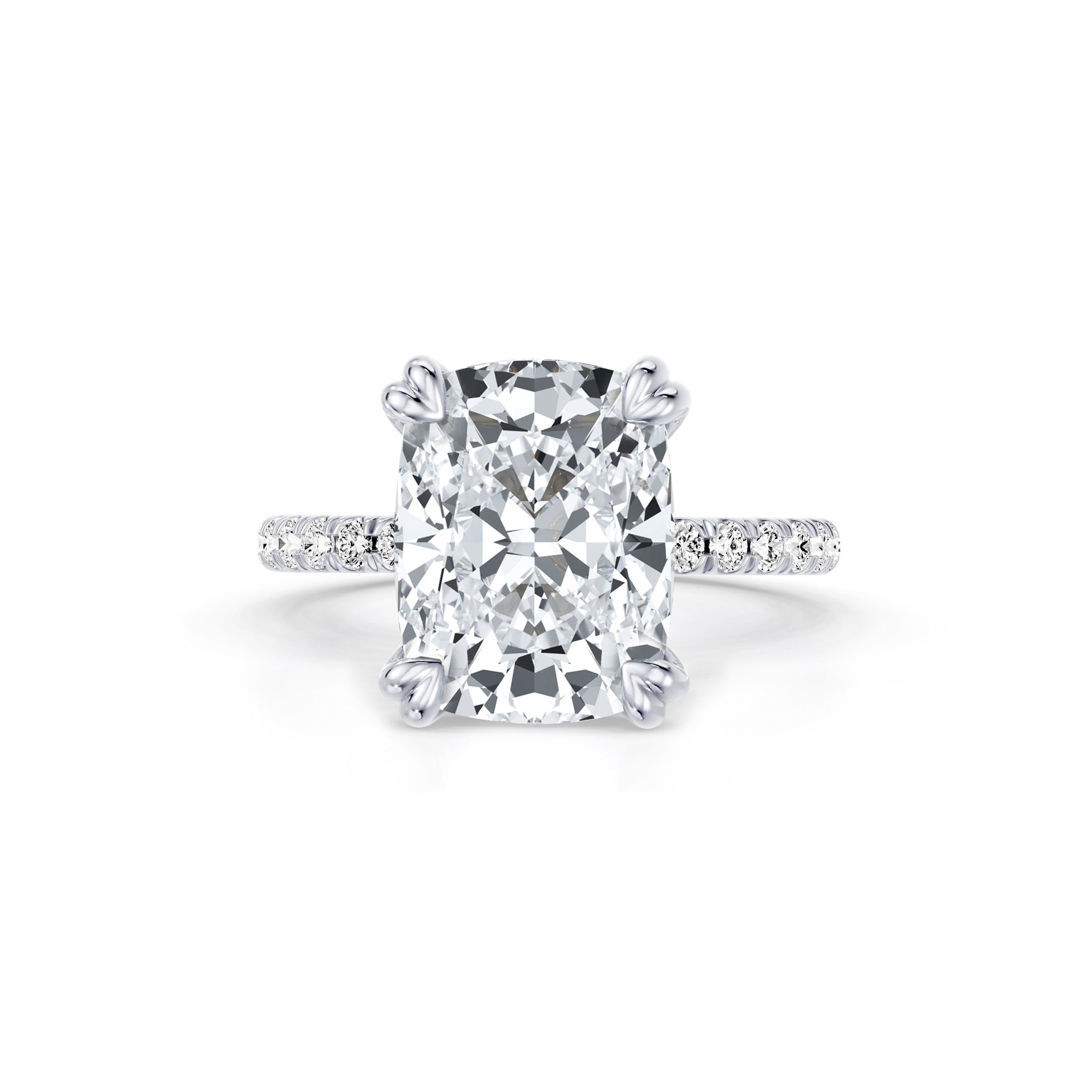 Precious Metal:18k White Gold;Cut Shape:Elongated Cushion