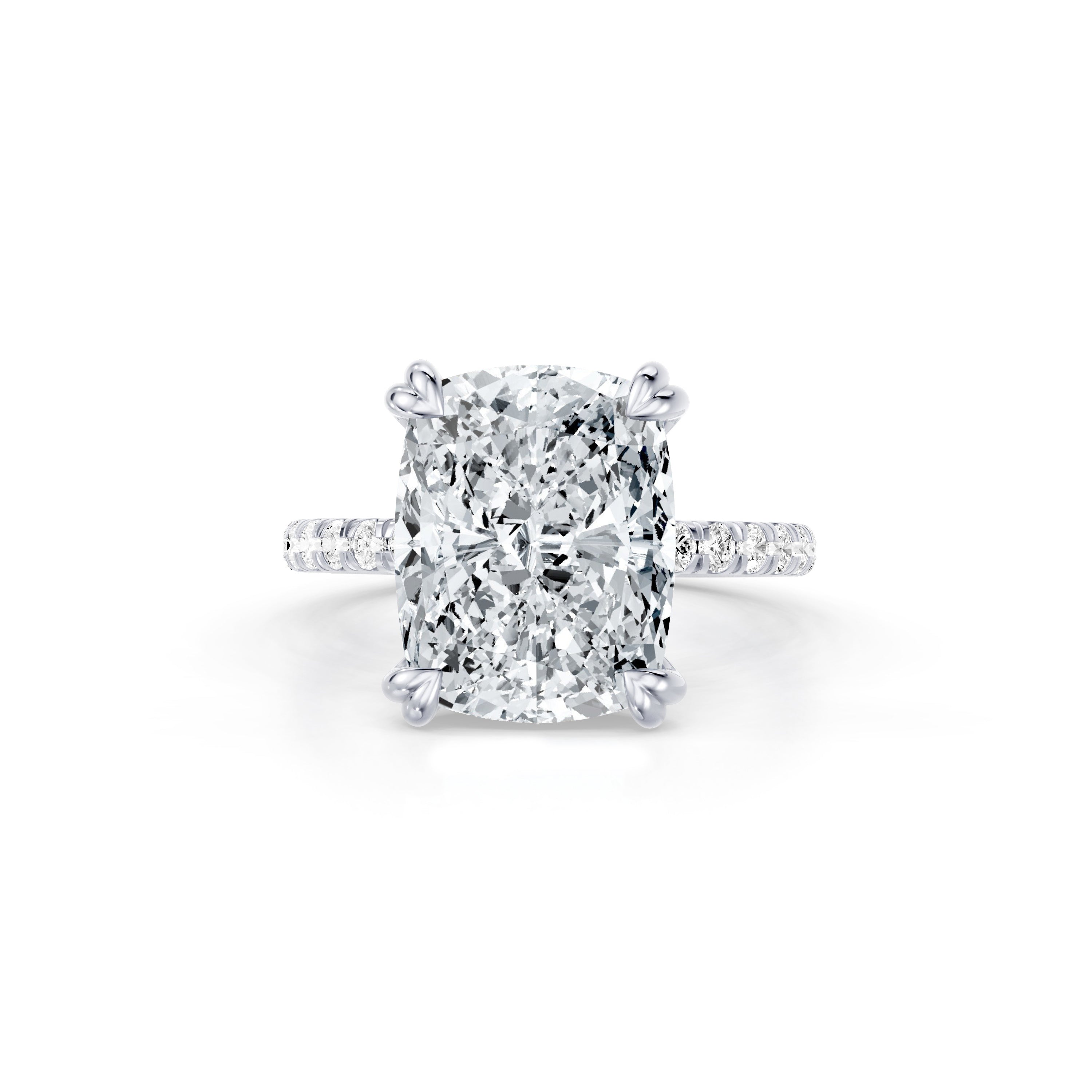 Precious Metal:18k White Gold;Cut Shape:Elongated Cushion