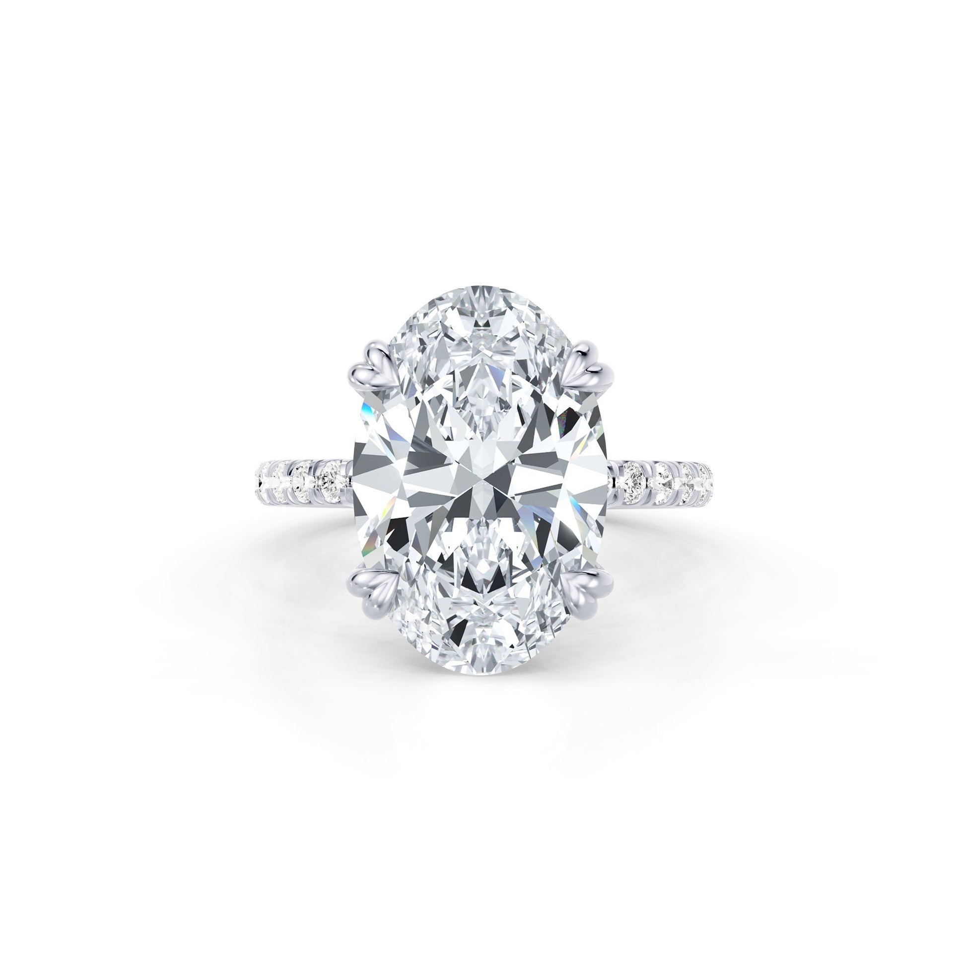 Precious Metal:18k White Gold;Cut Shape:Oval