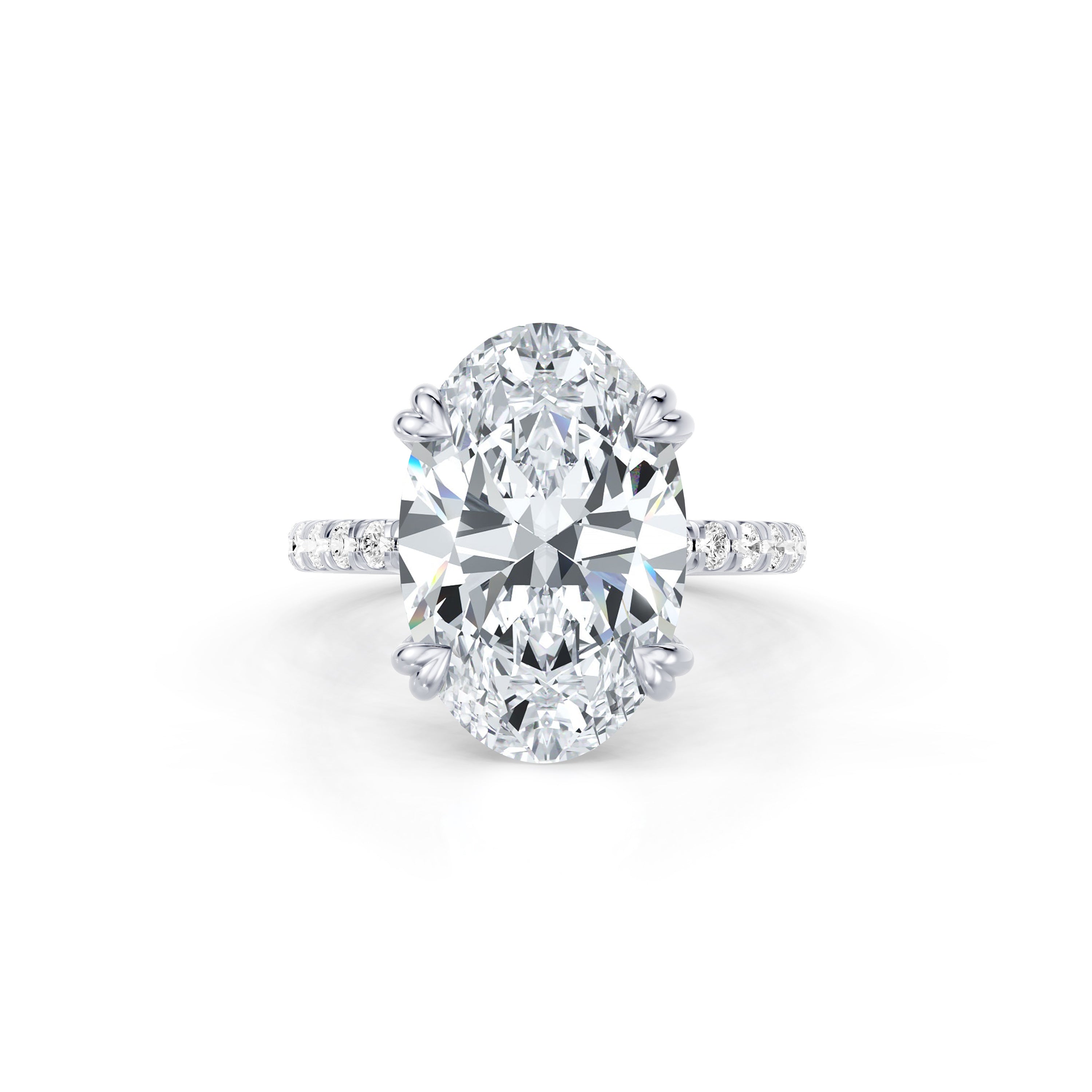 Precious Metal:18k White Gold;Cut Shape:Oval