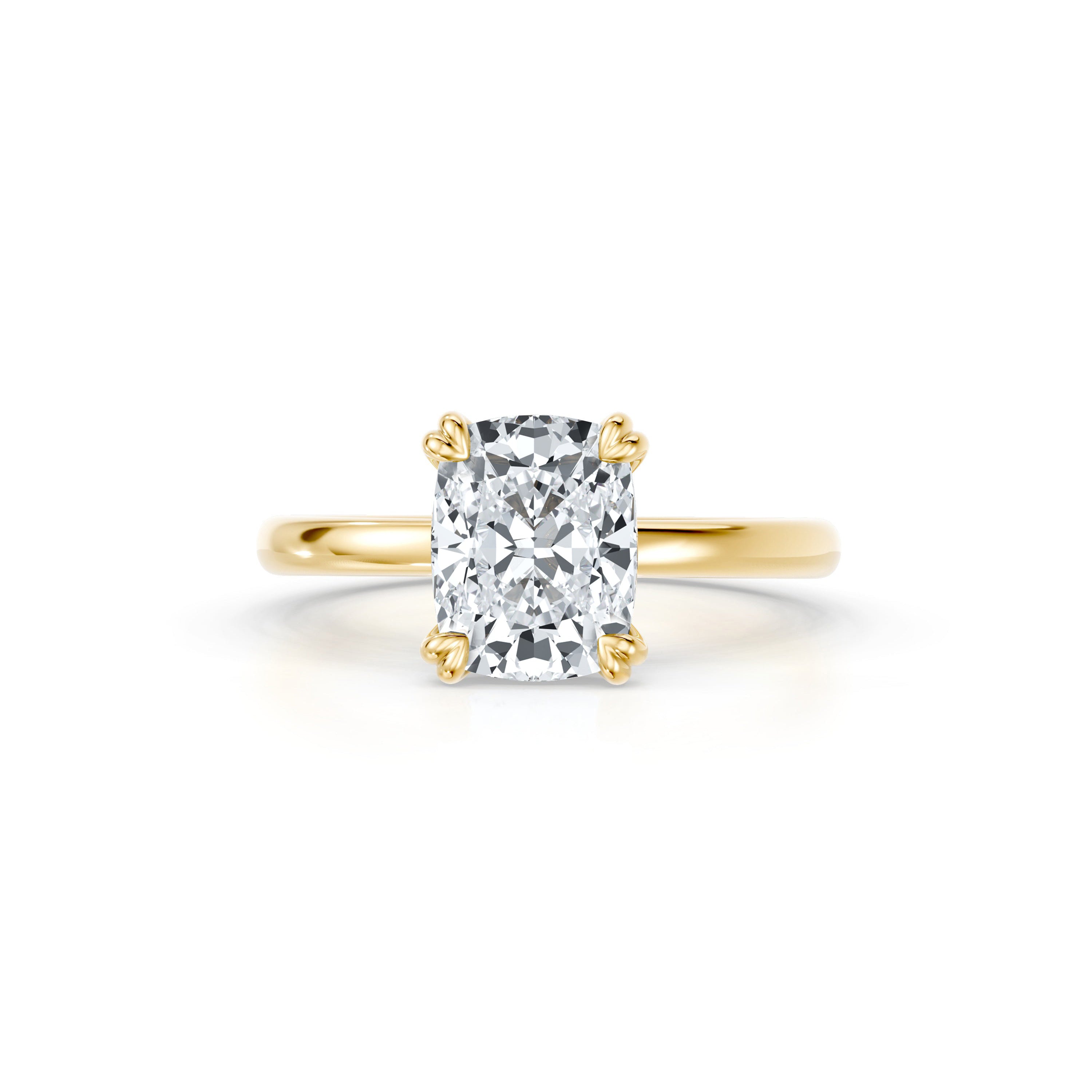 Precious Metal:18k Yellow Gold;Cut Shape:Elongated Cushion