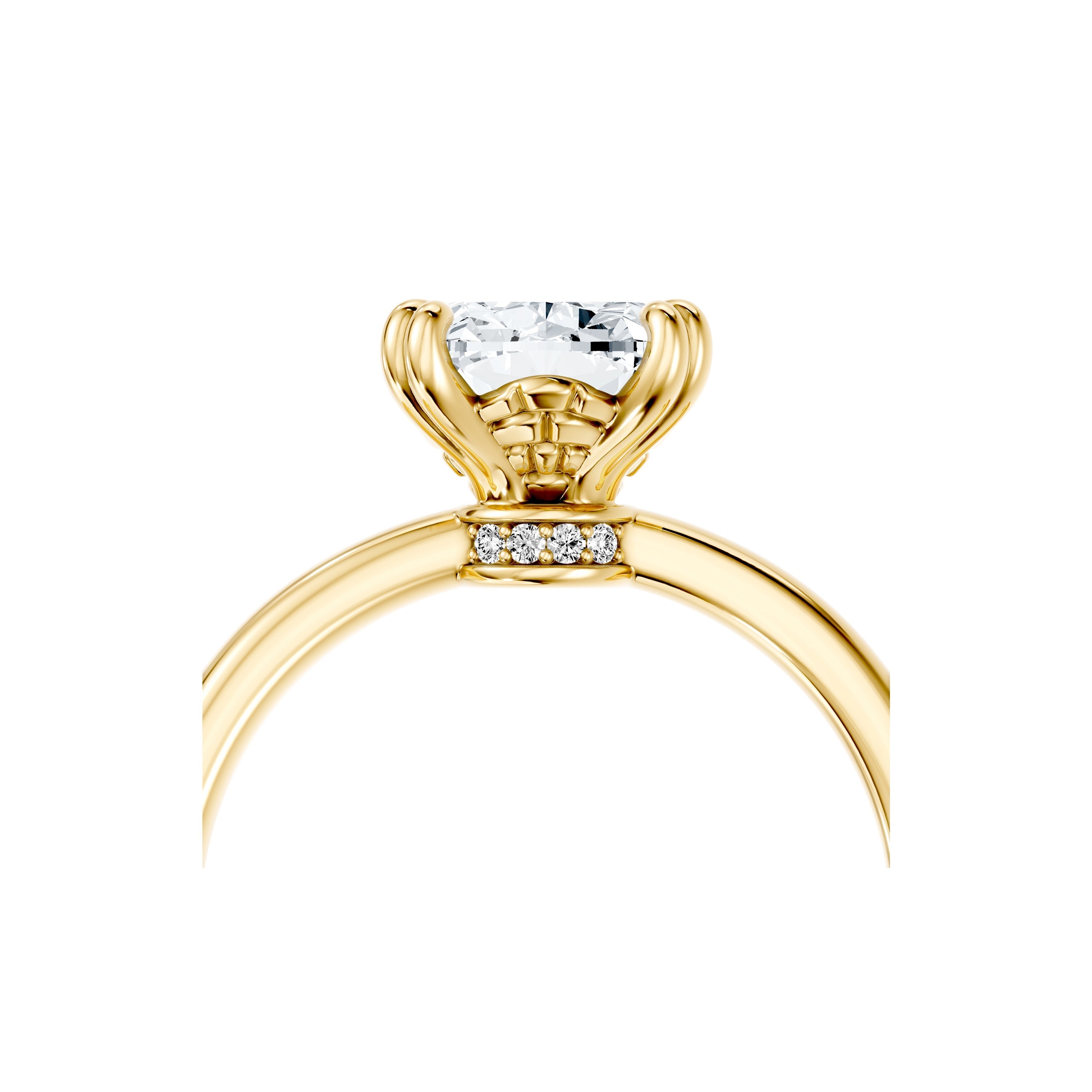 Soho Elongated Cushion Solitaire Lab Diamond Engagement Ring