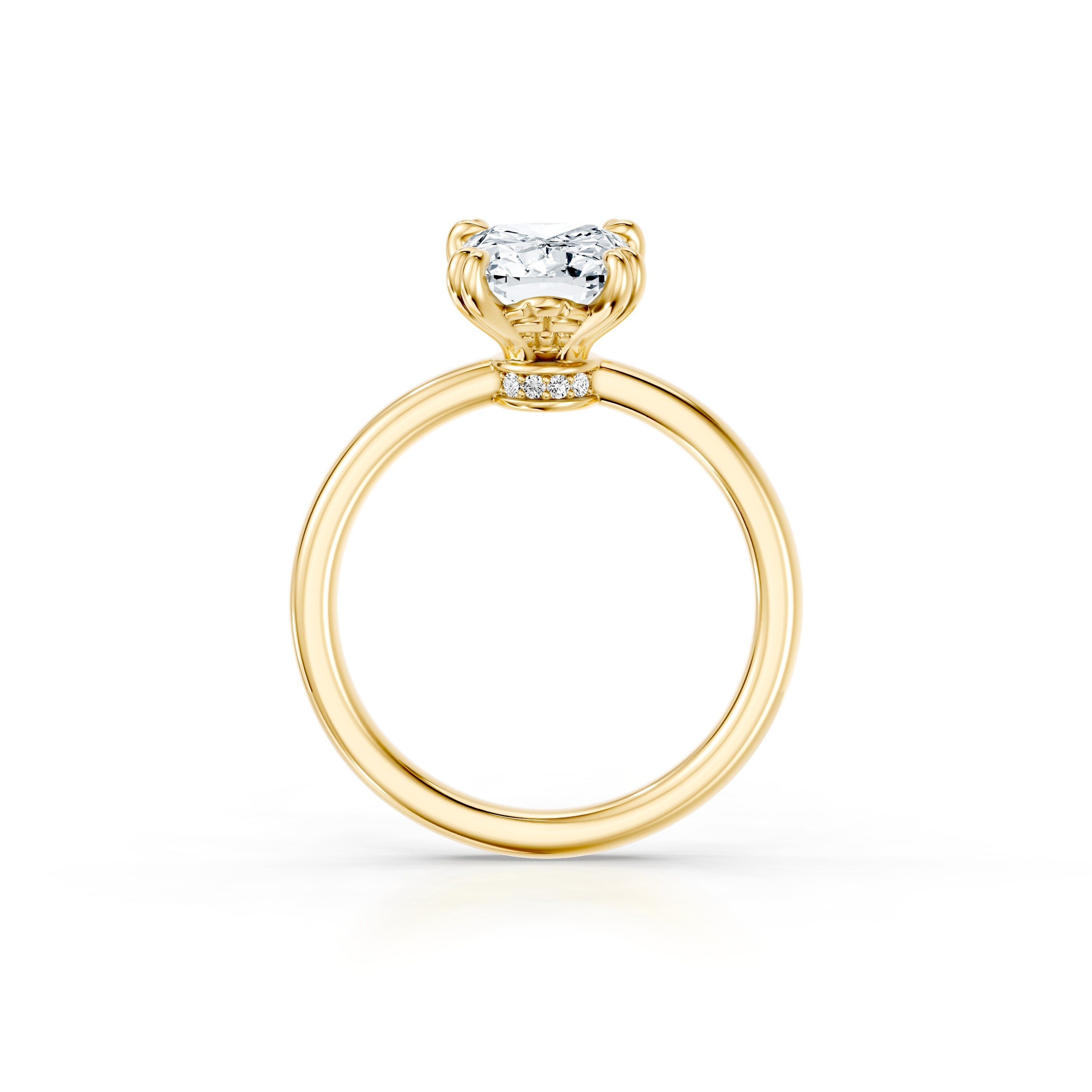 Soho Elongated Cushion Solitaire Lab Diamond Engagement Ring