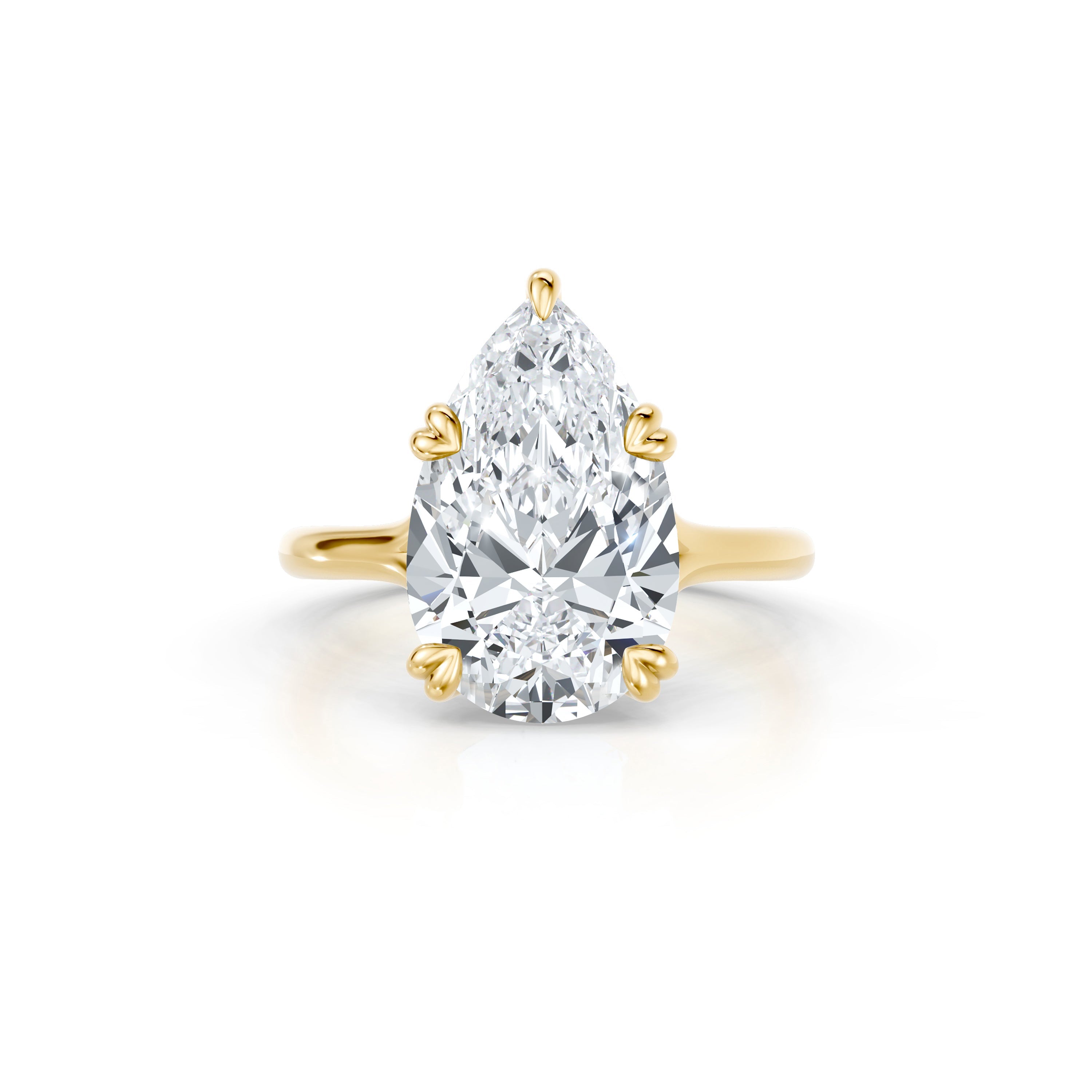 Precious Metal:18k Yellow Gold;Cut Shape:Pear