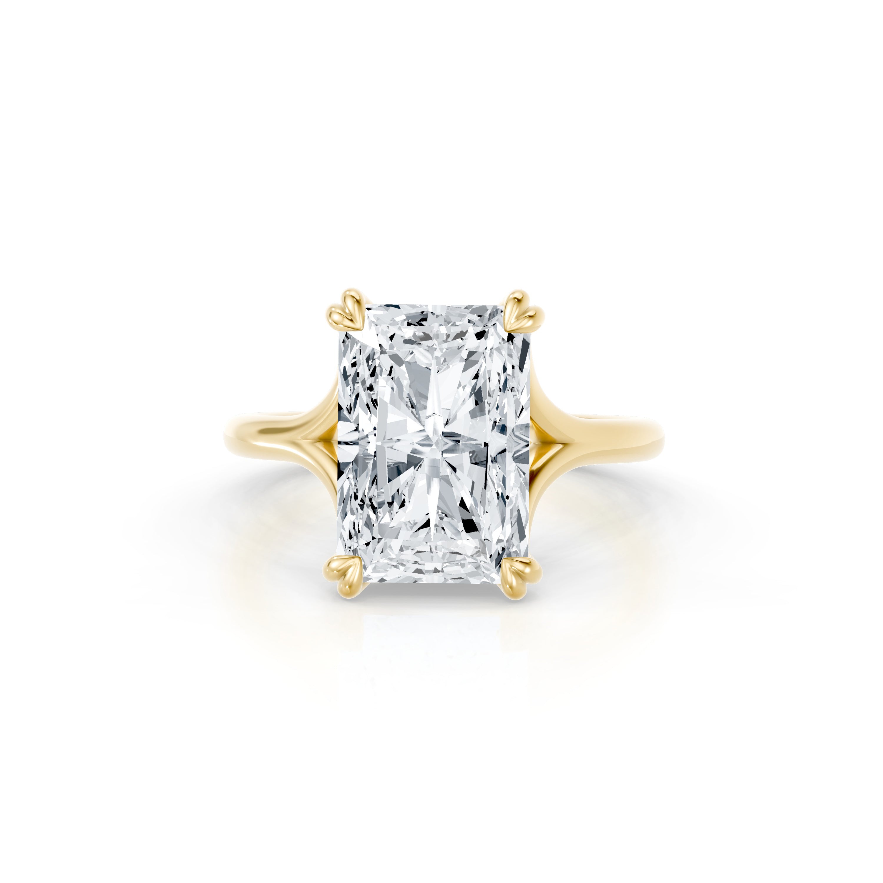 Precious Metal:18k Yellow Gold;Cut Shape:Radiant