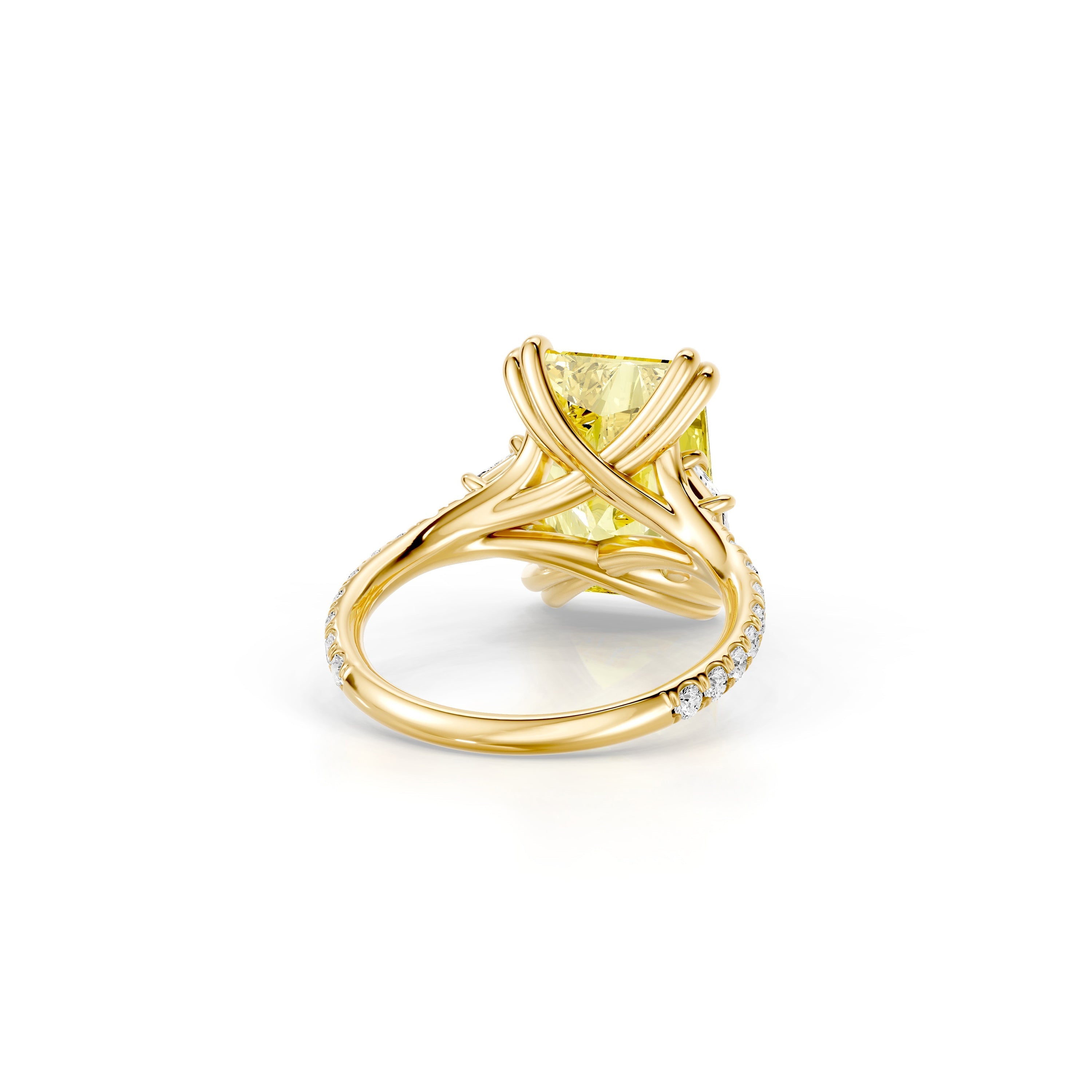 High Jewelry | Jane Radiant Yellow Diamond Three Stone Engagement Ring