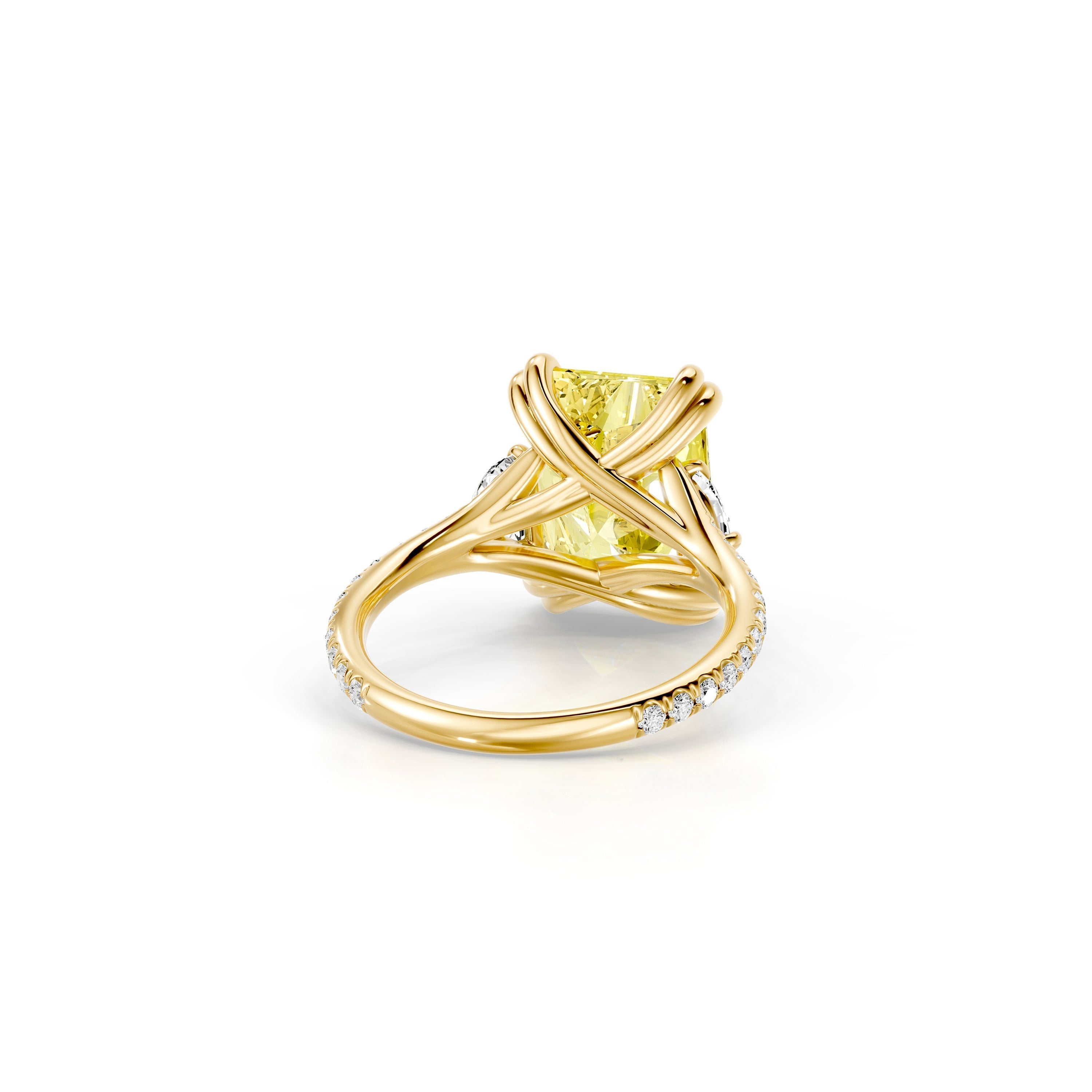 High Jewelry | Jane Radiant Yellow Diamond Three Stone Engagement Ring