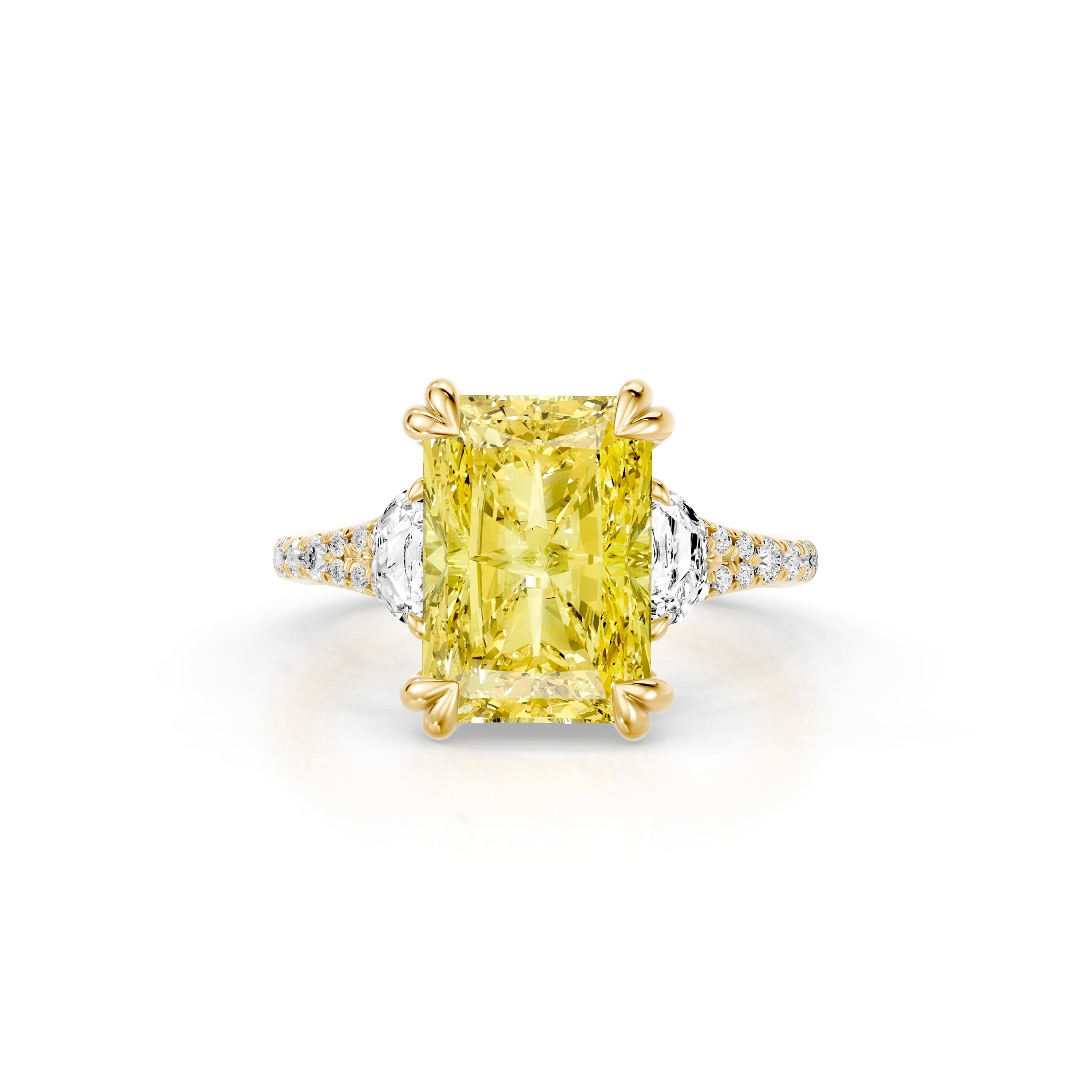 High Jewelry | Jane Radiant Yellow Diamond Three Stone Engagement Ring