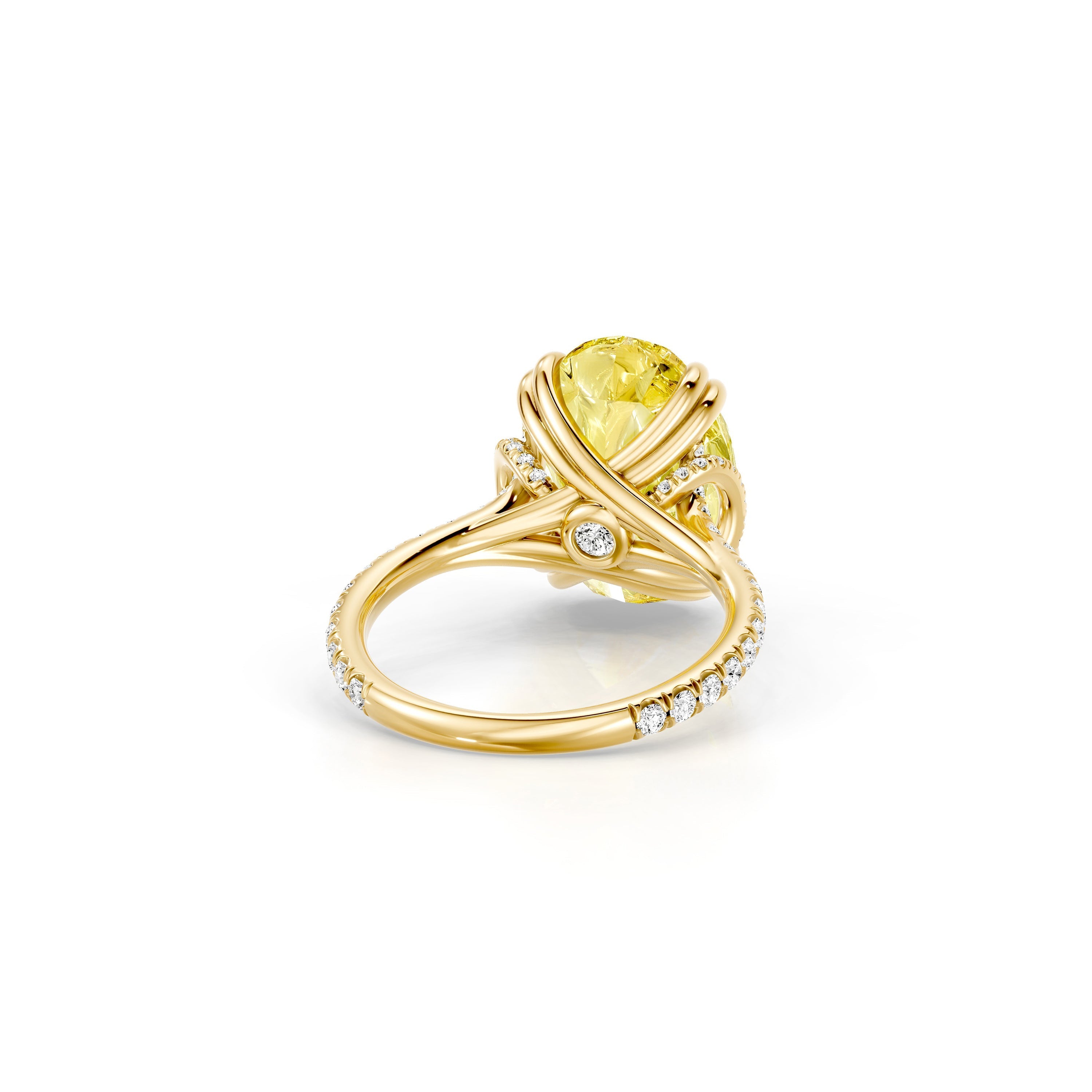 High Jewelry | Nathalie Oval Cut Yellow Diamond Solitaire Engagement Ring