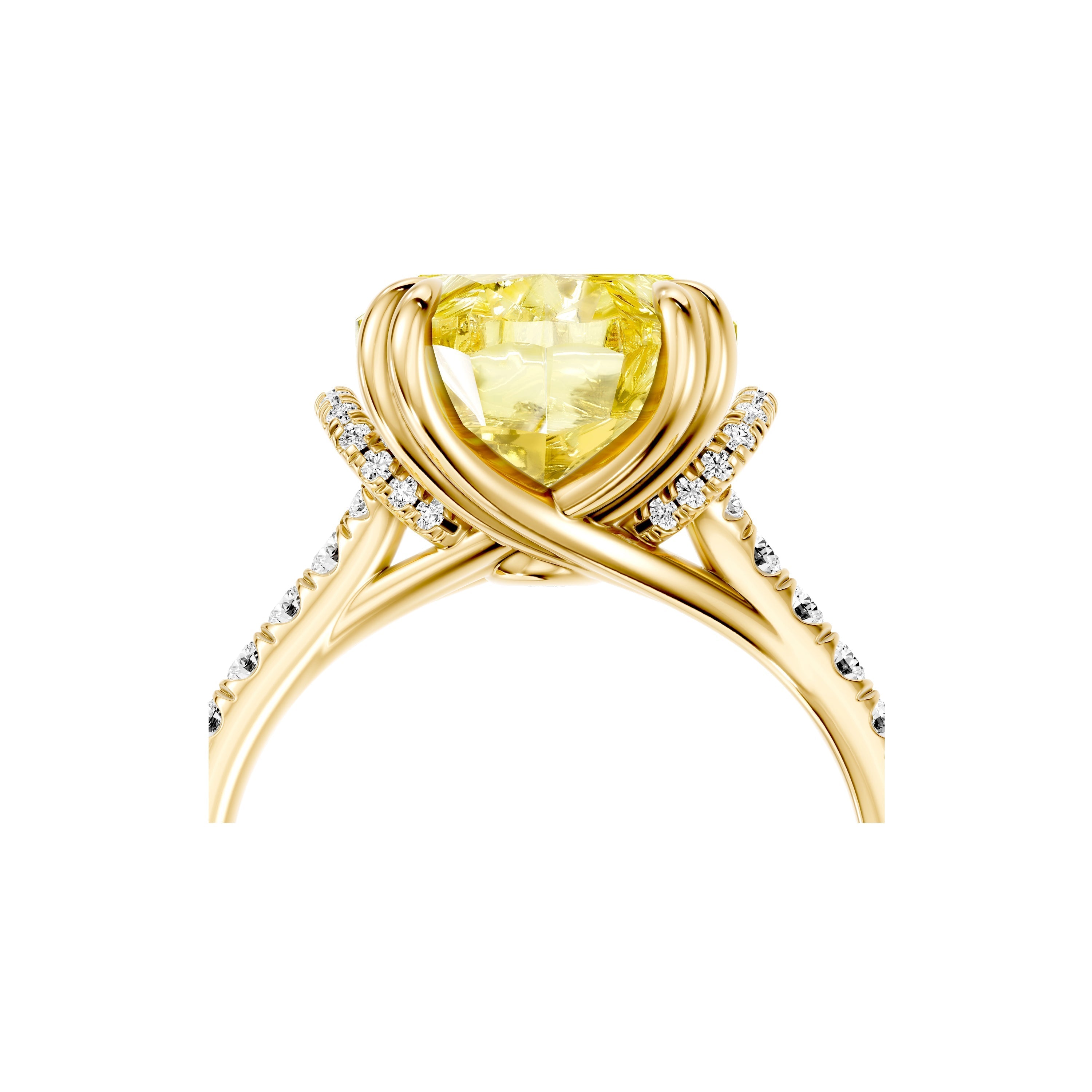 High Jewelry | Nathalie Oval Cut Yellow Diamond Solitaire Engagement Ring
