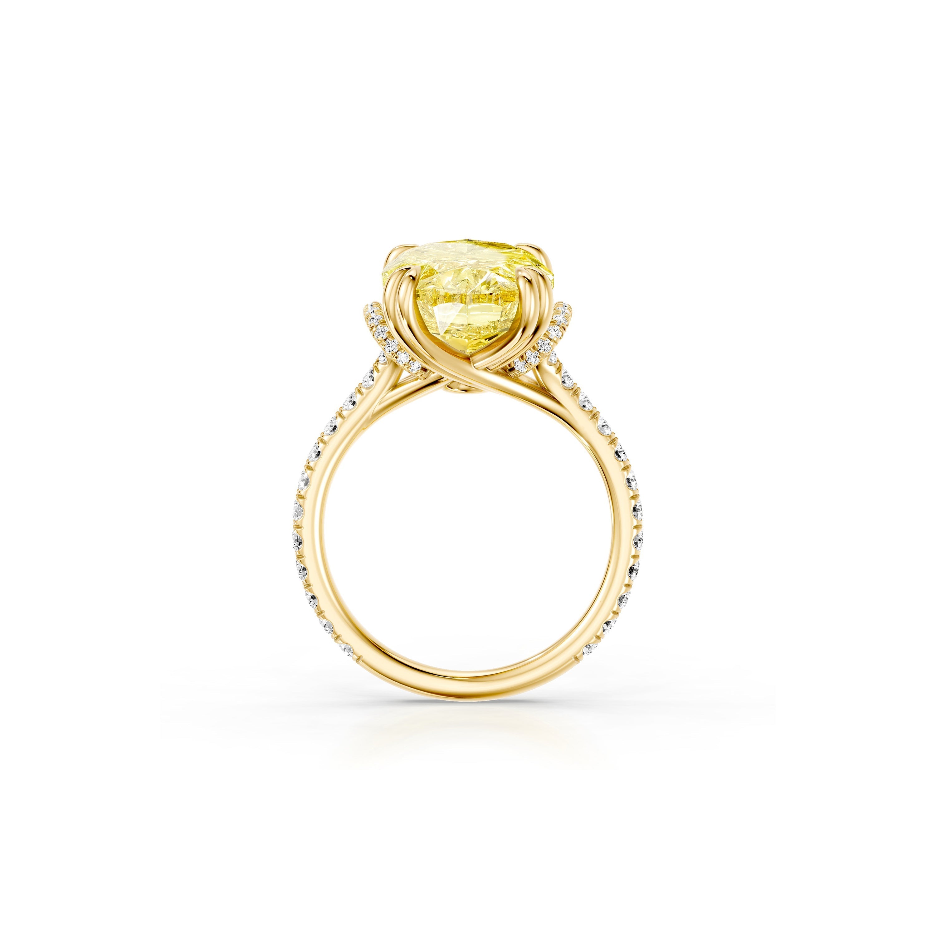 High Jewelry | Nathalie Oval Cut Yellow Diamond Solitaire Engagement Ring