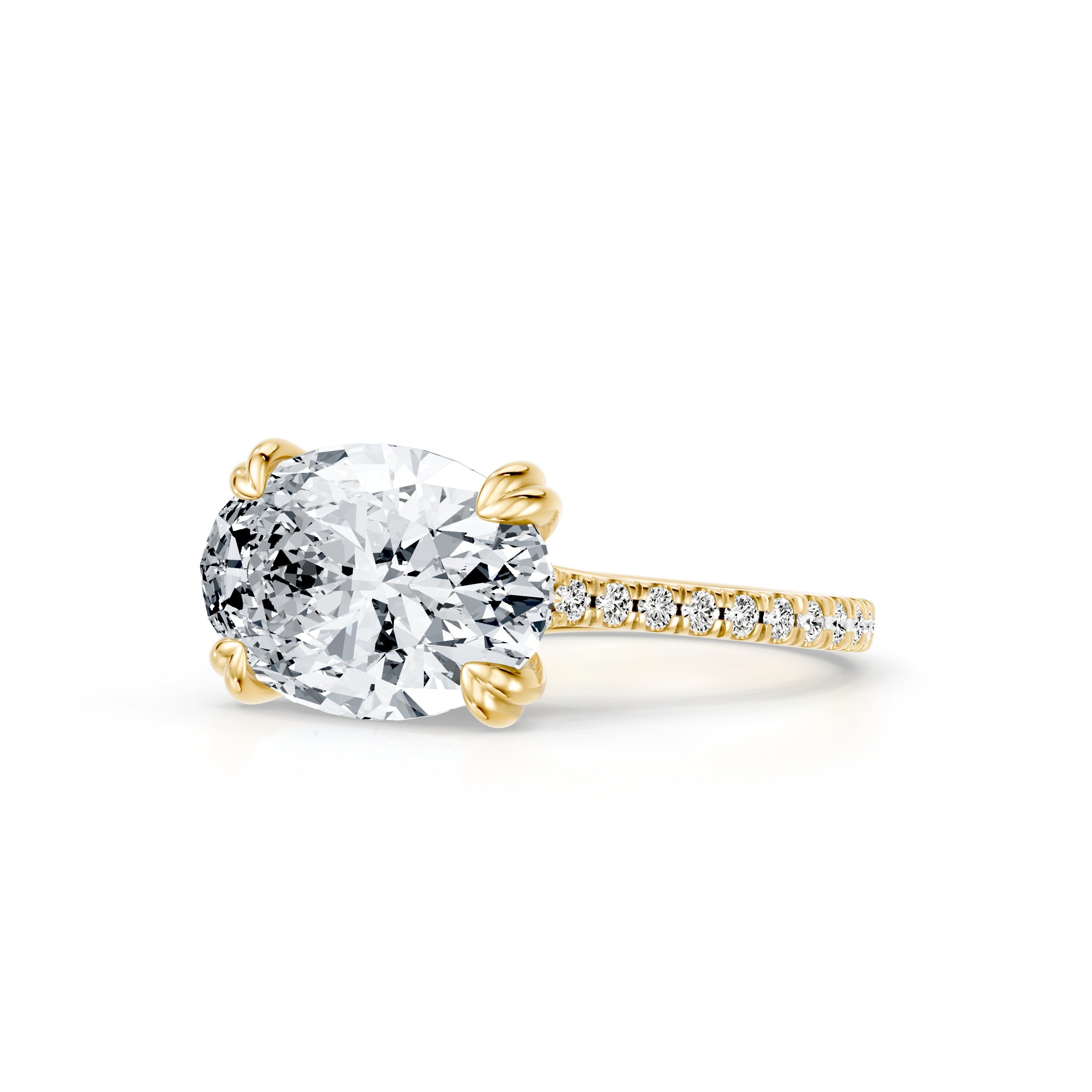 High Jewelry | Elle East-West Oval Cut Solitaire Lab Diamond Engagement Ring