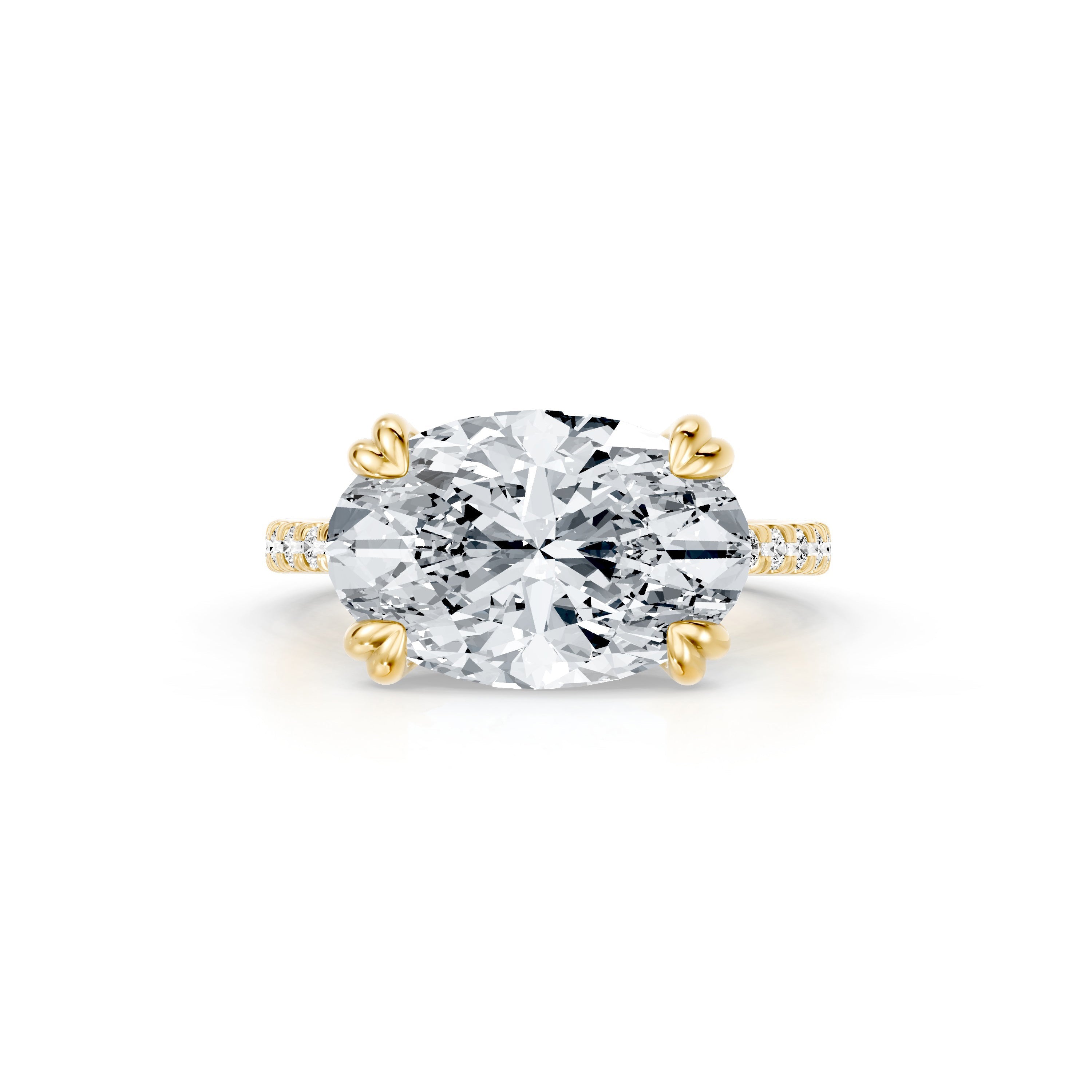 Precious Metal:18k Yellow Gold;Cut Shape:Oval