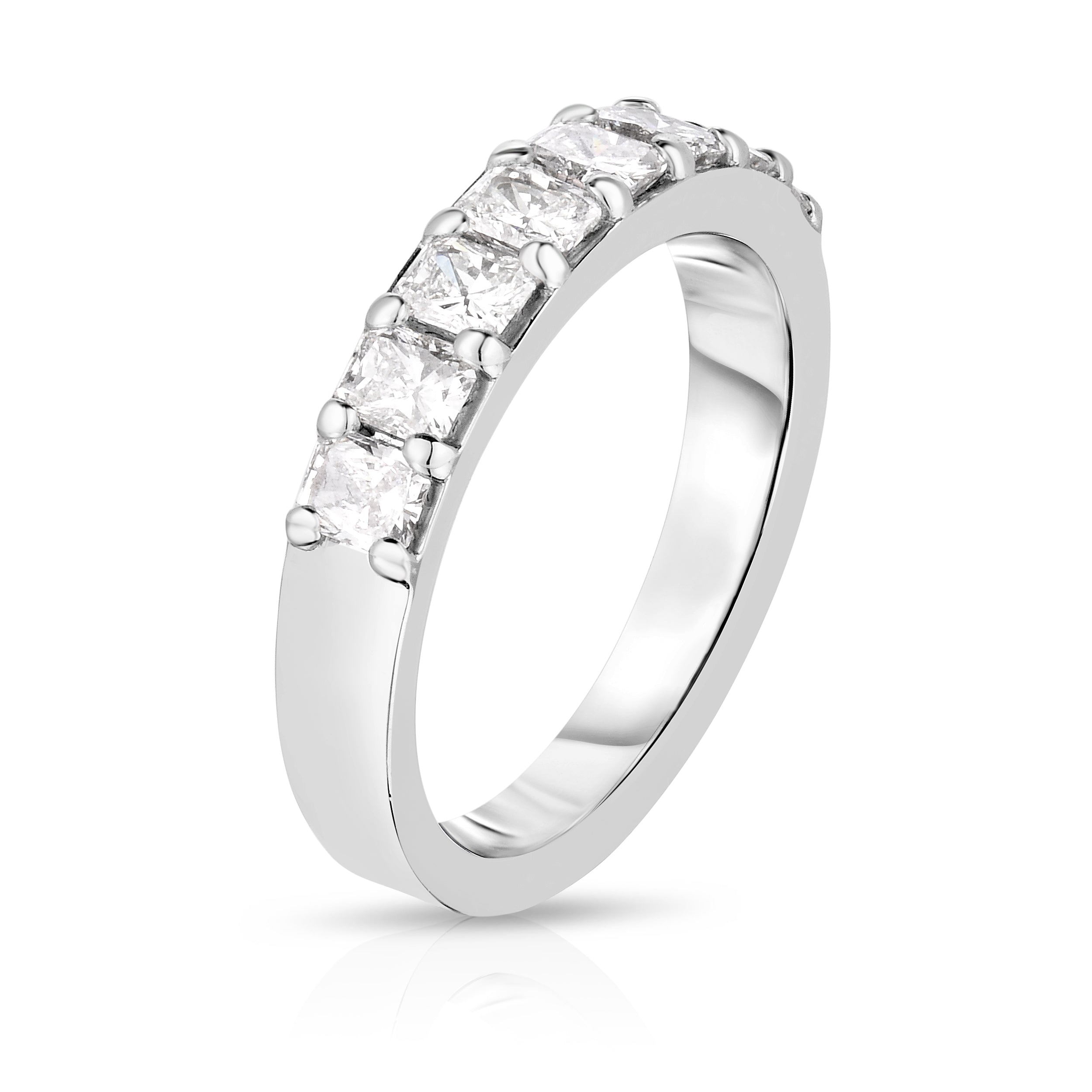Radiant Cut Halfway Diamond Eternity Band