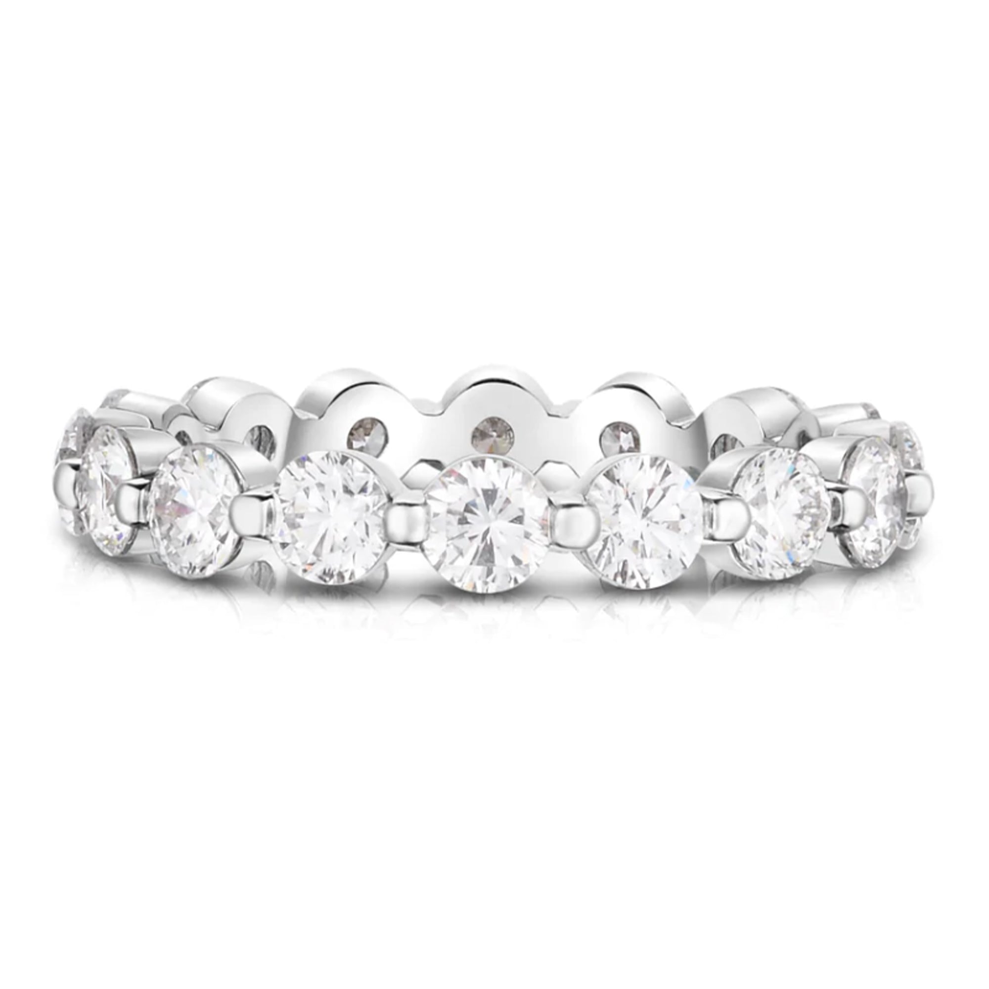 Single Prong Round Brilliant Diamond Eternity Band