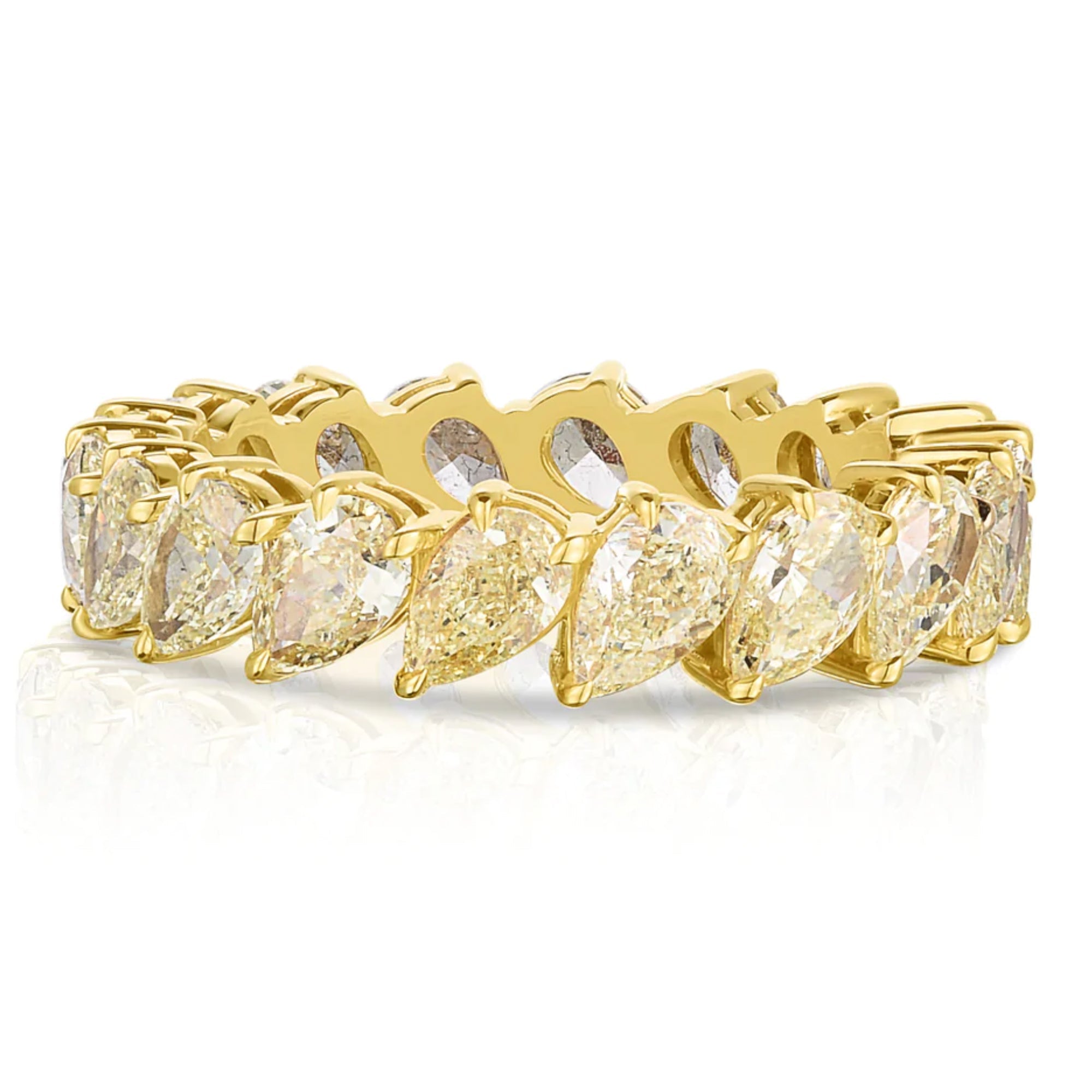 Pear Shape Diagonal Eternity Band in Fancy Yellow