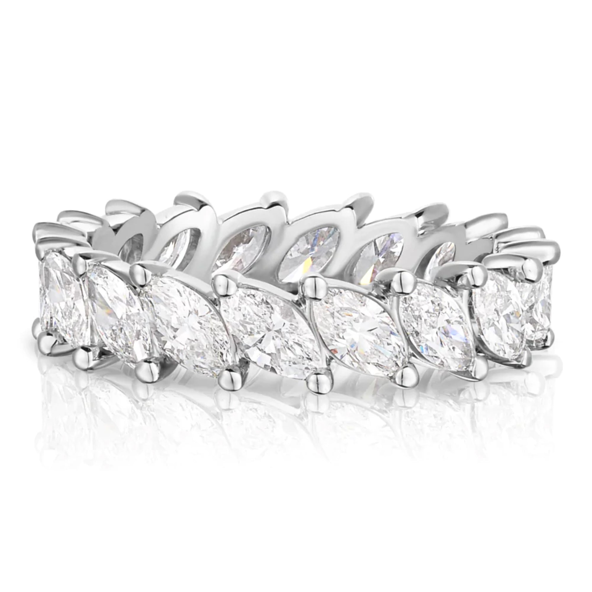 Diagonal Marquise Cut Diamond Eternity Band