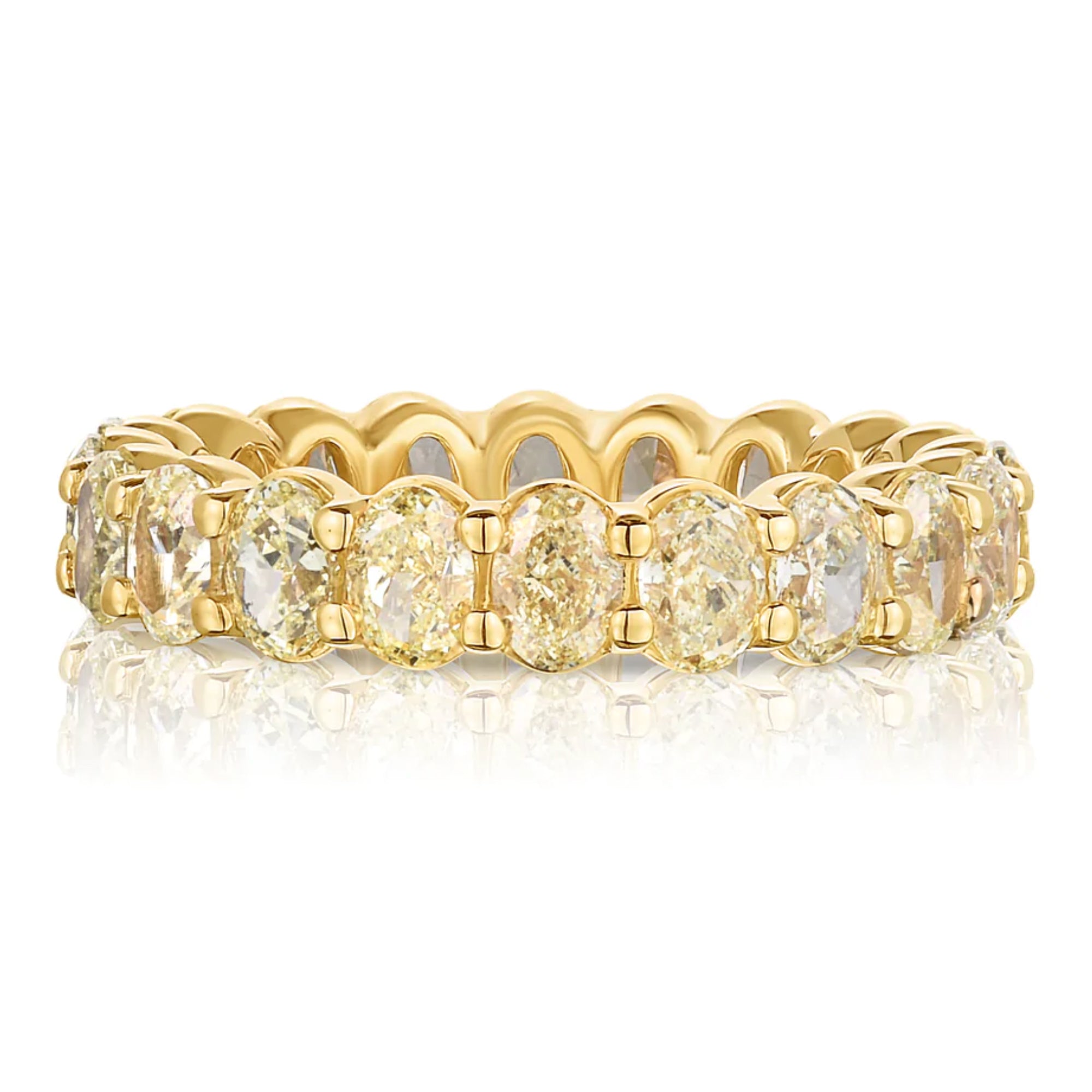 Oval Cut Diamond Eternity Band in Fancy Yellow