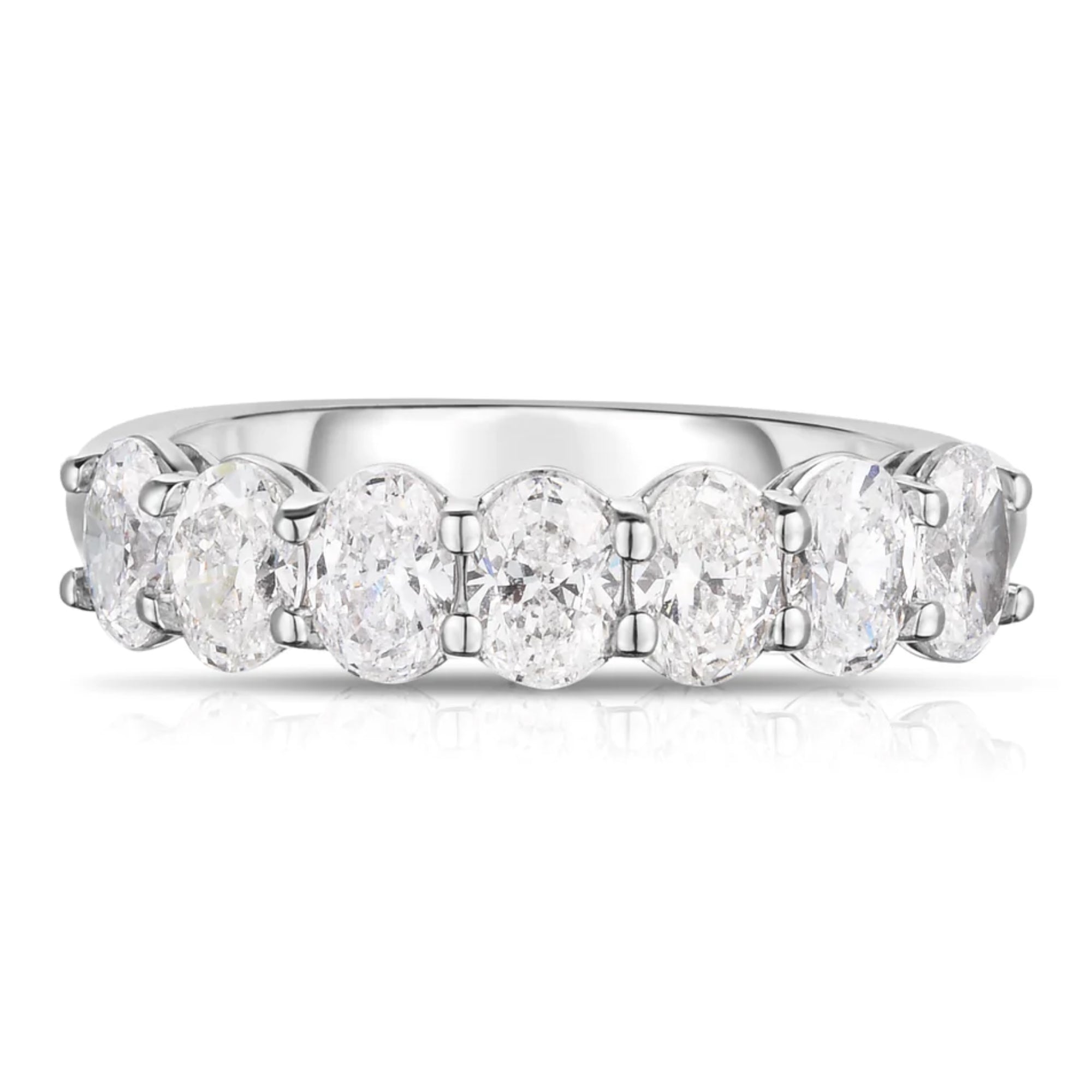 Oval Cut Diamond Halfway Eternity Band