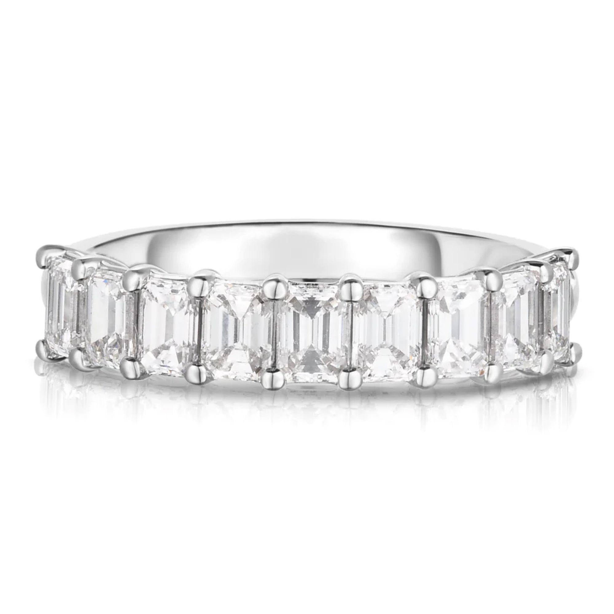 Emerald Cut Diamond Halfway Eternity Band