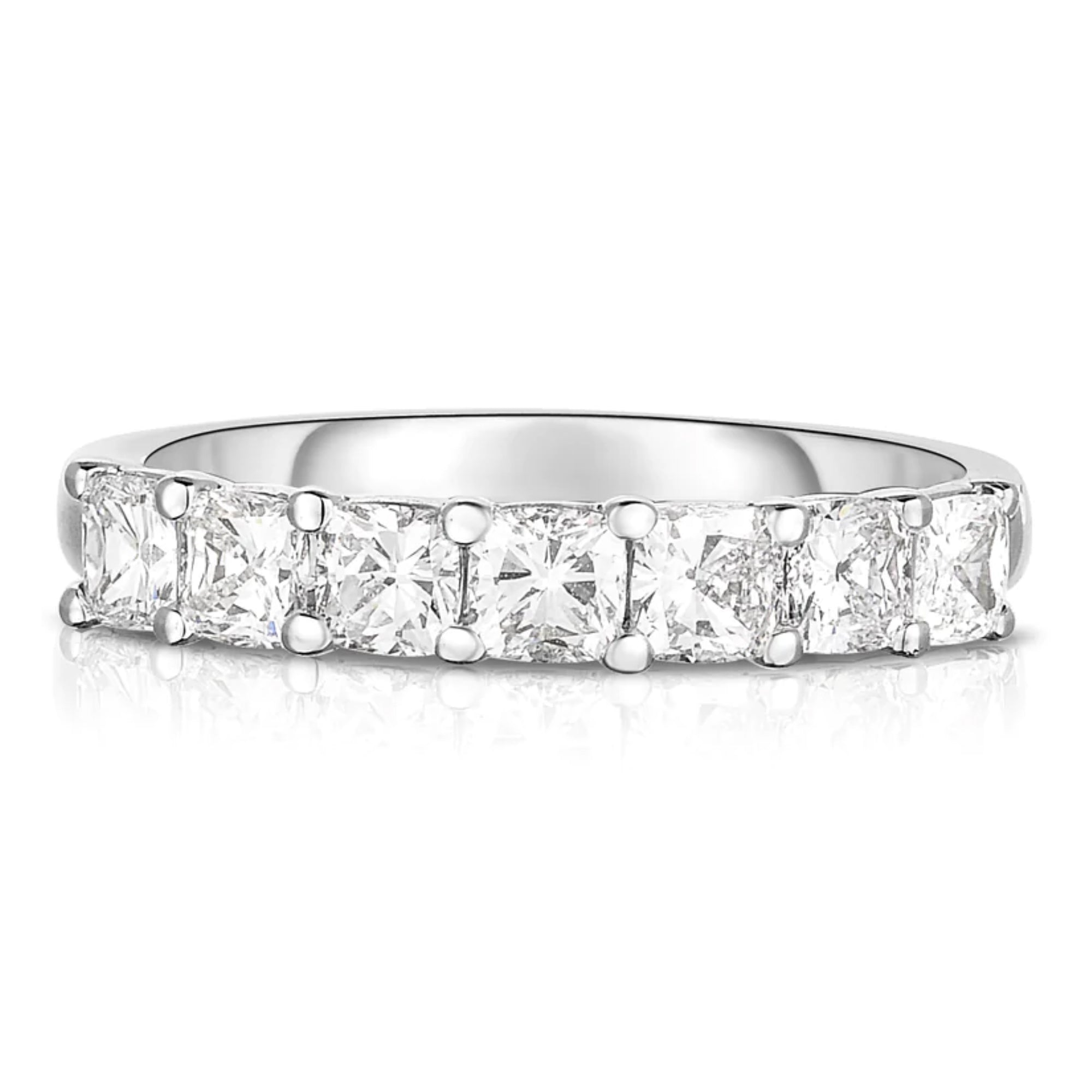 Cushion Cut Diamond Halfway Eternity Band