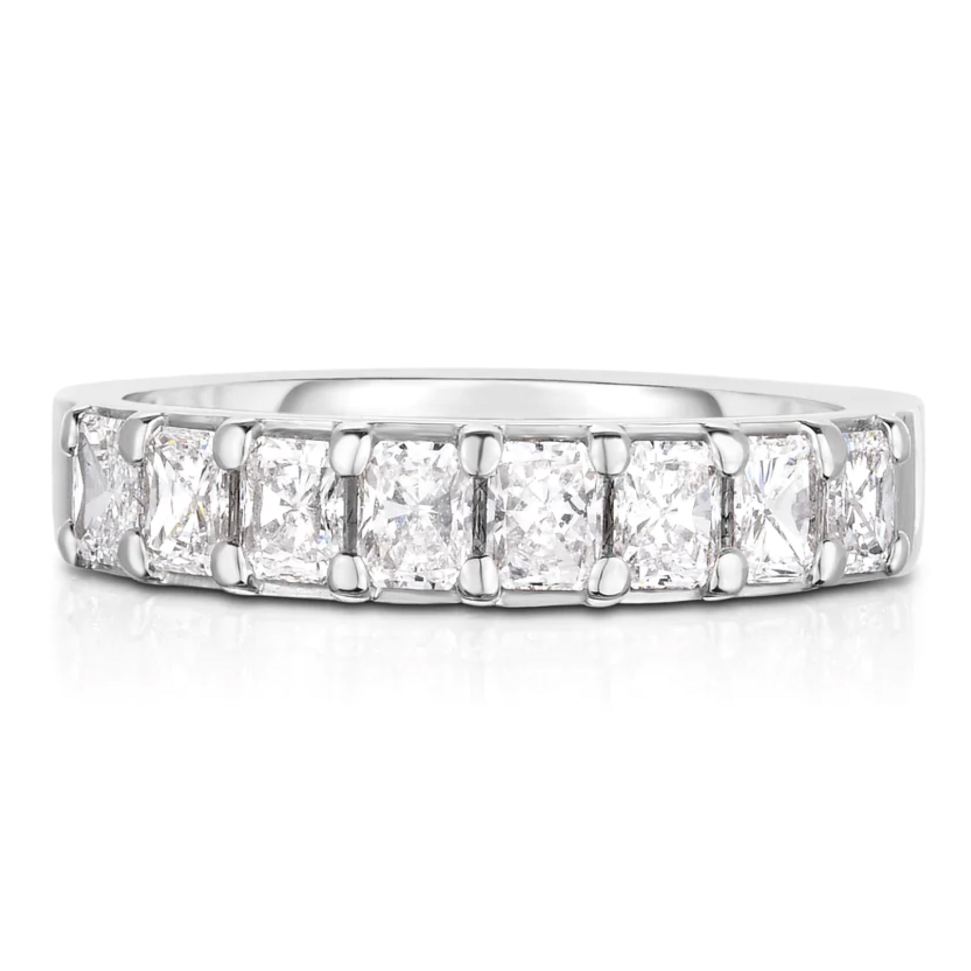 Radiant Cut Halfway Diamond Eternity Band