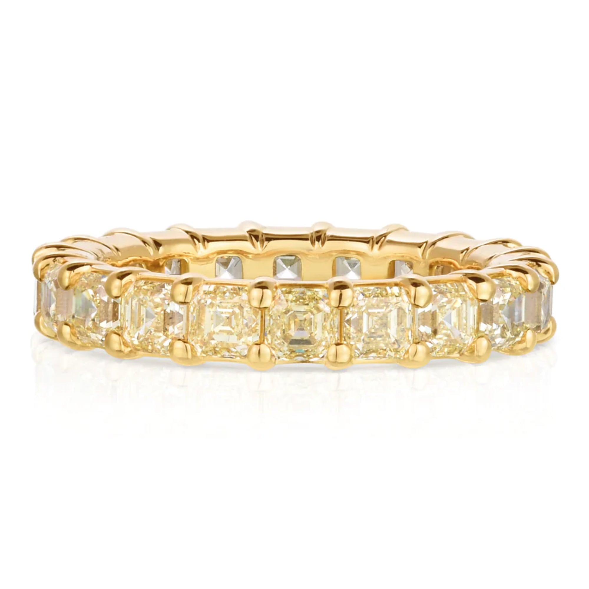 Asscher Cut Diamond Eternity Band in Fancy Yellow