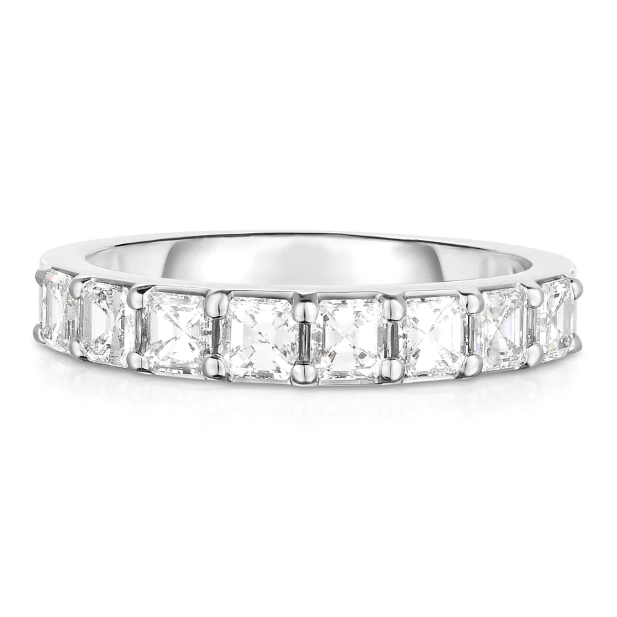 Asscher Cut Halfway Diamond Eternity Band
