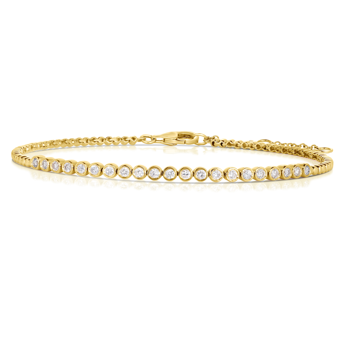 Bezel Set Natural Diamond Half Tennis Bracelet