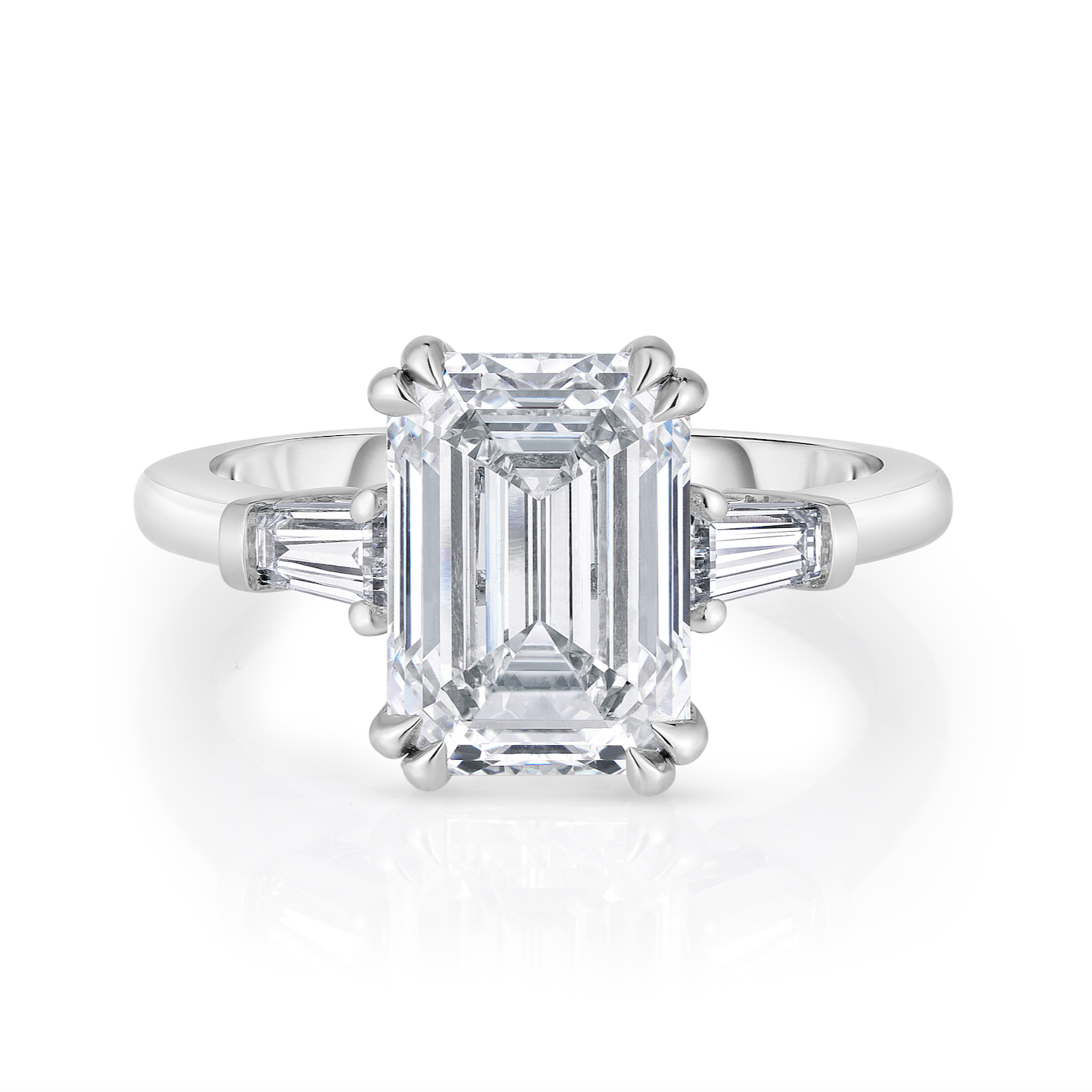 4.00 Carat Lab Diamond Emerald Cut Diamond Engagement Ring