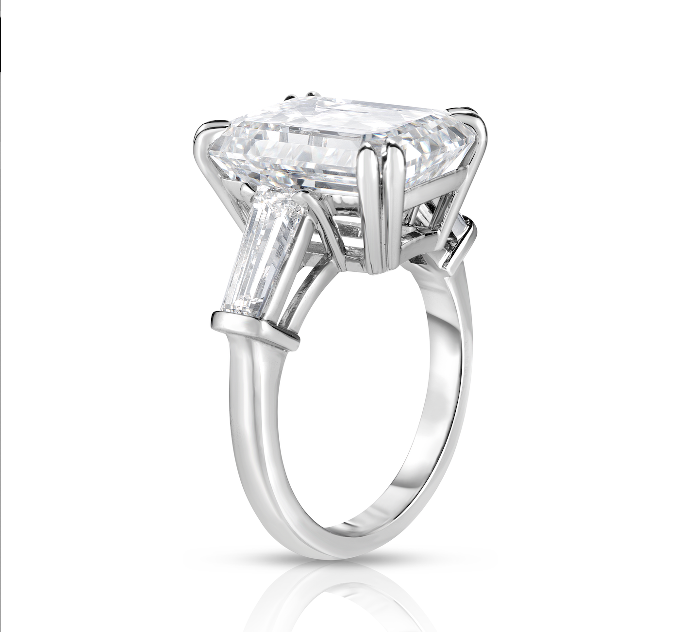 8.50 Carat Emerald Cut Diamond Engagement Ring