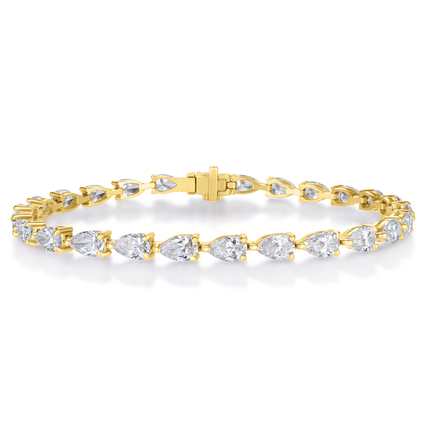 East-West Pear Cut Lab Grown Diamond Tennis Bracelet