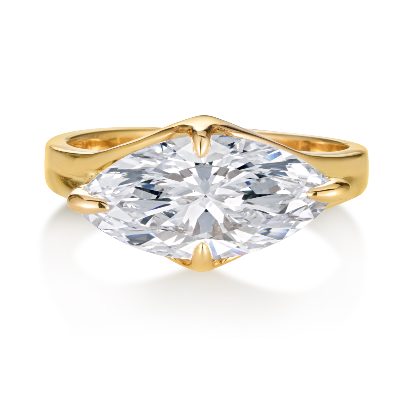 3.50 Marquise Cut Lab Grown Diamond Engagement Ring