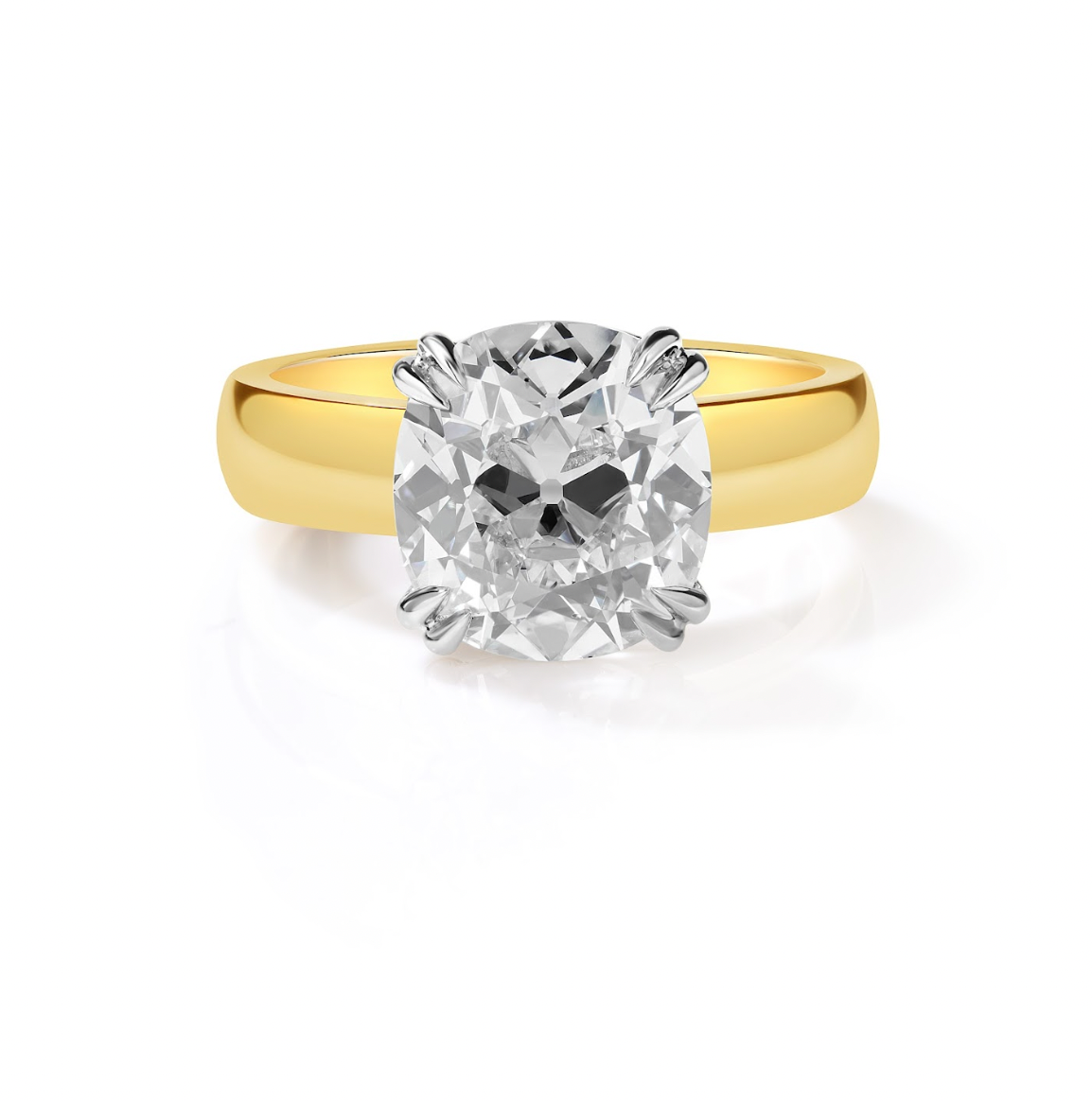 3.00 Carat Antique Cushion Cut Diamond Engagement Ring