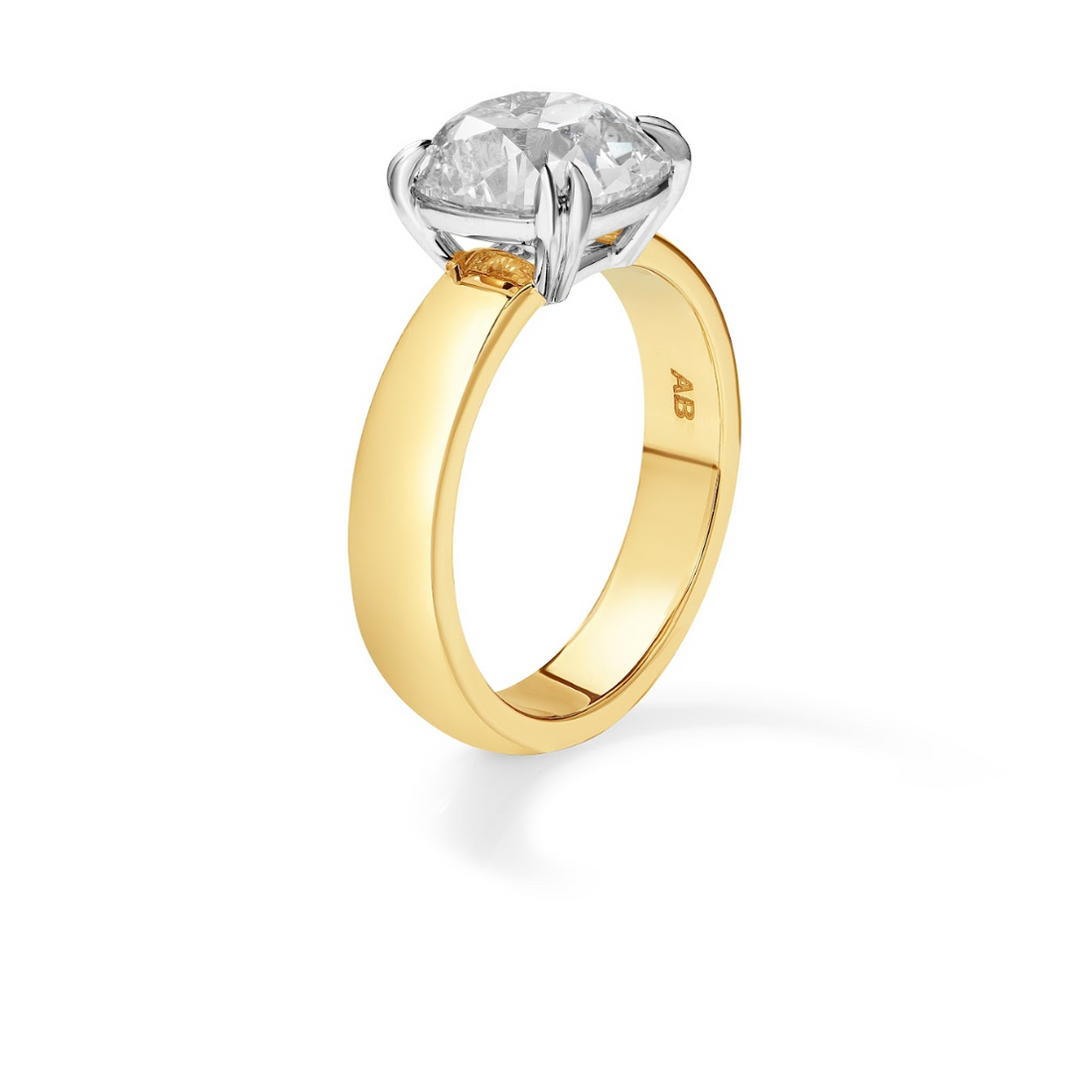 3.00 Carat Antique Cushion Cut Diamond Engagement Ring