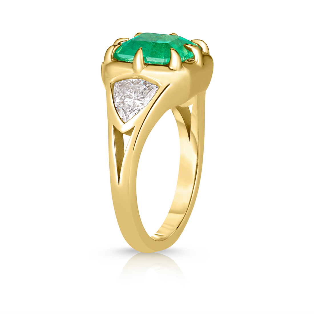 2.50 Carat Green Emerald Cut Diamond Engagement Ring