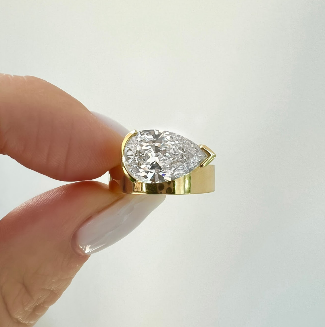 3.00 Carat Pear Cut Diamond Engagement Ring