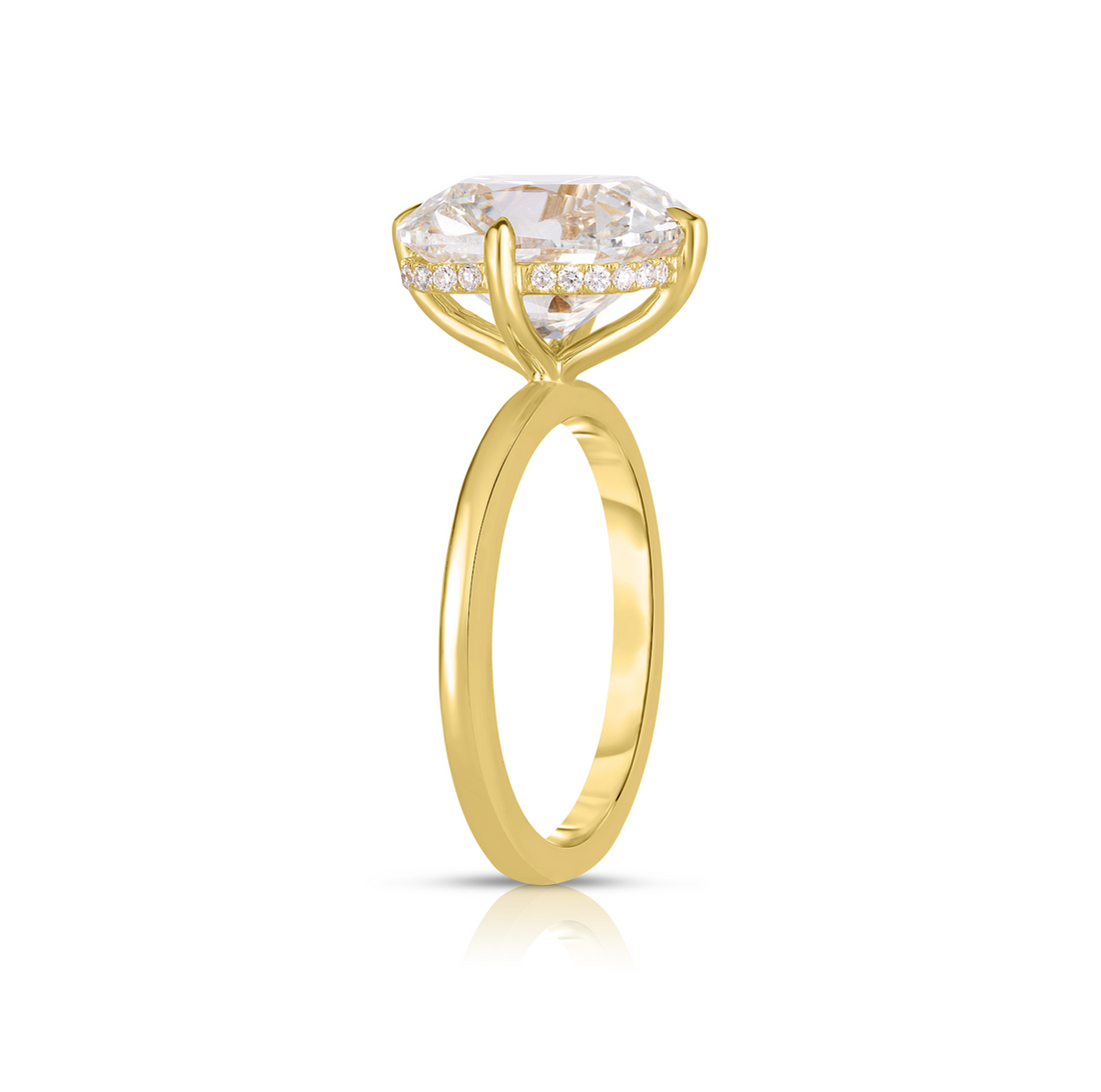 5.00 Carat Antique Cushion Cut Diamond Engagement Ring