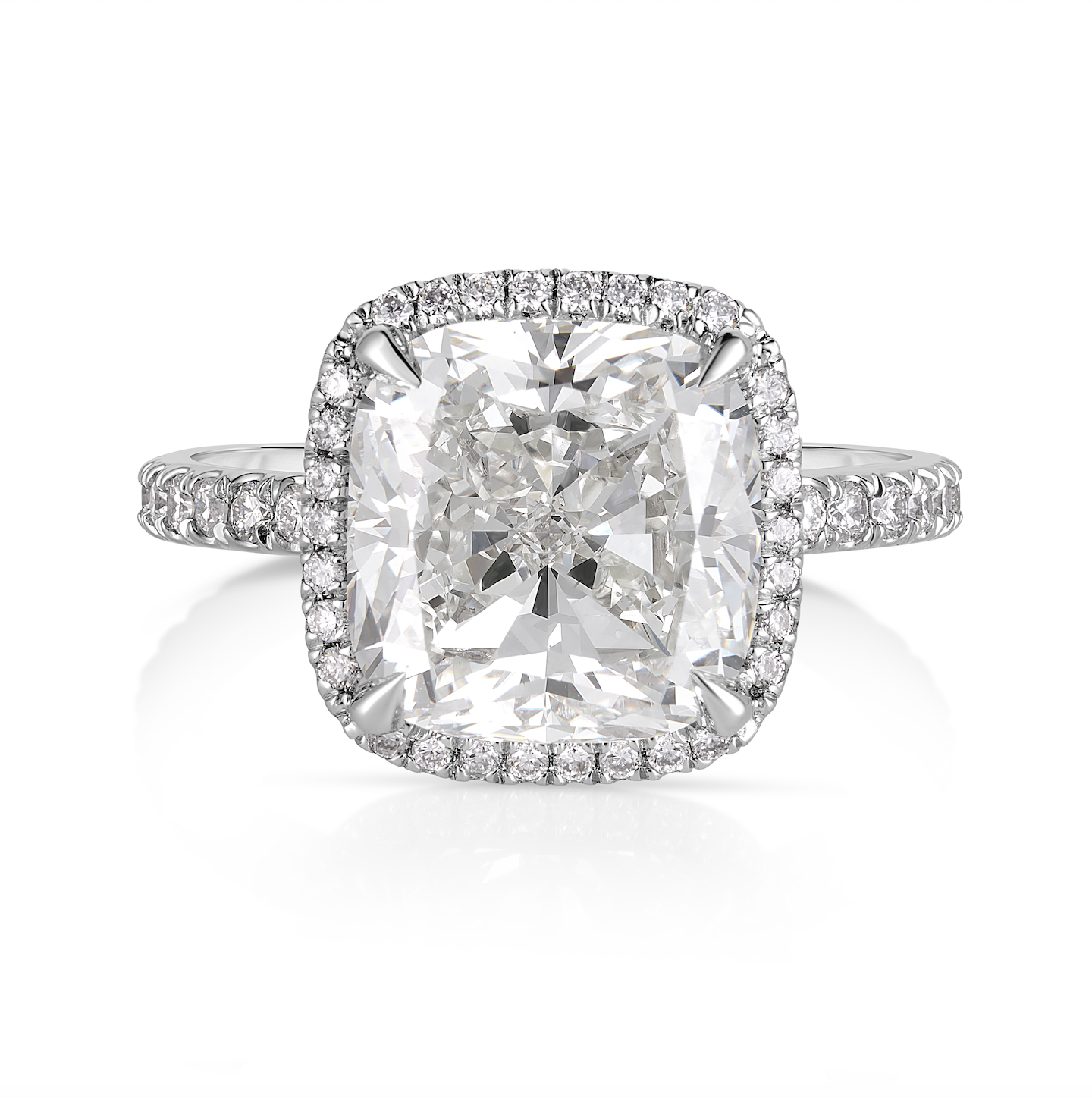 5.72 Carat Cushion Cut Diamond Engagement Ring
