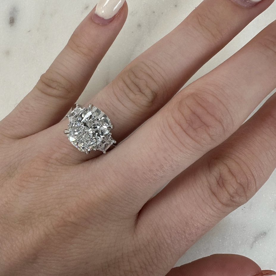 4.50 Carat Cushion Cut Diamond Engagement Ring