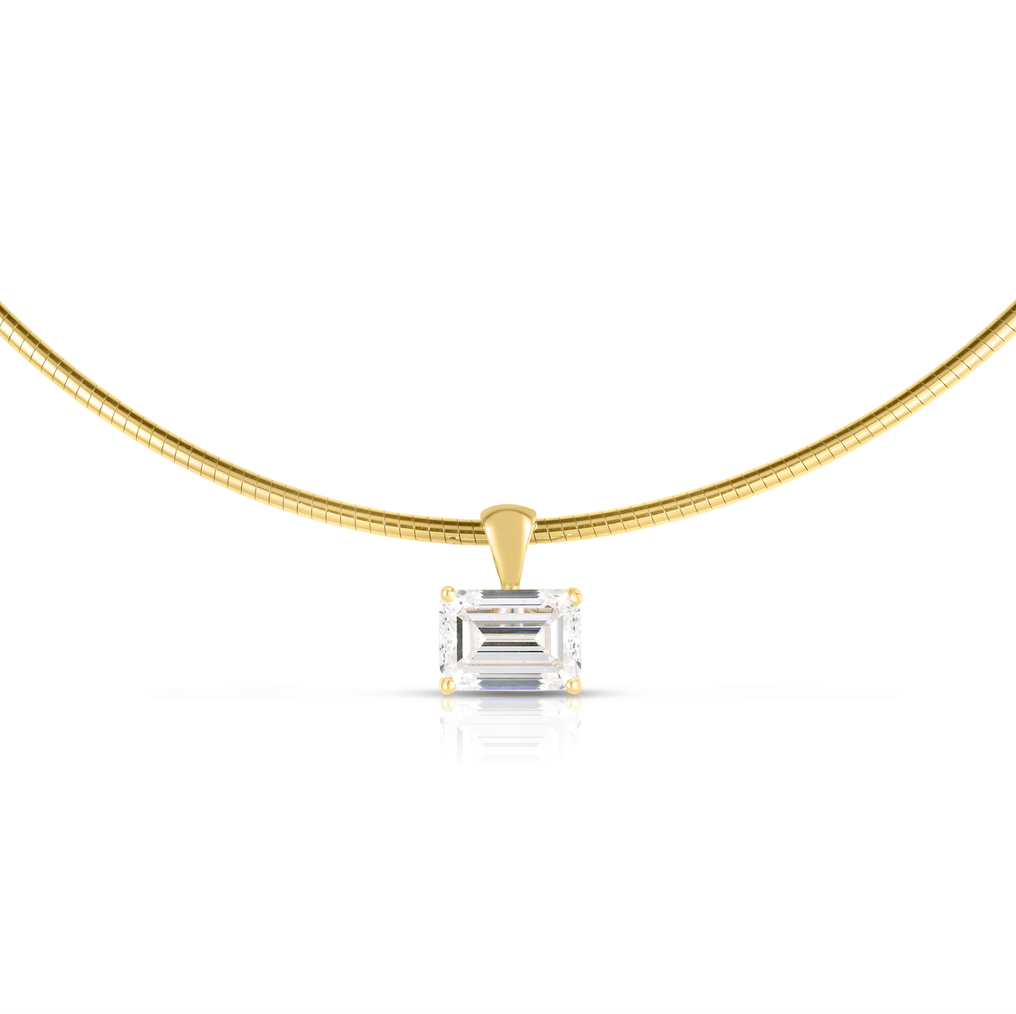 Omega Chain Necklace with Diamond Pendant