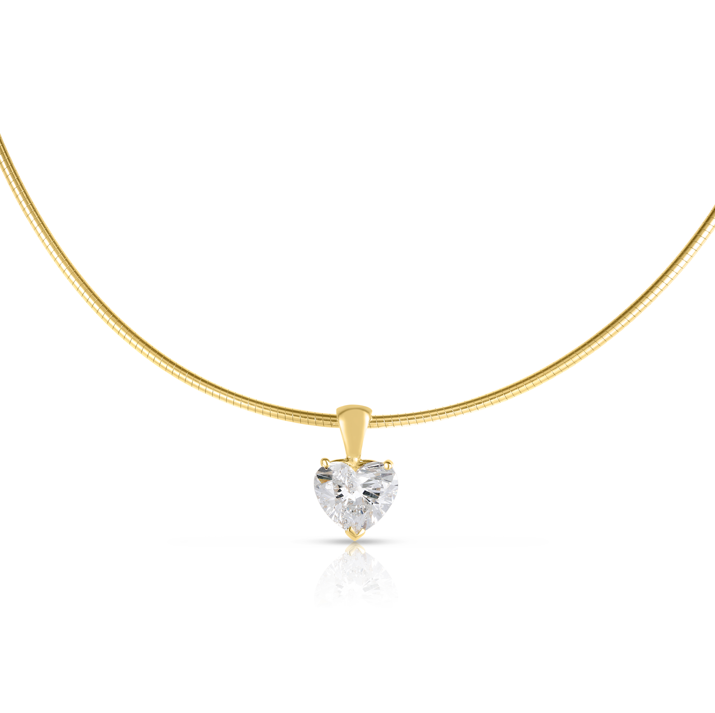 Omega Chain Necklace with Diamond Pendant