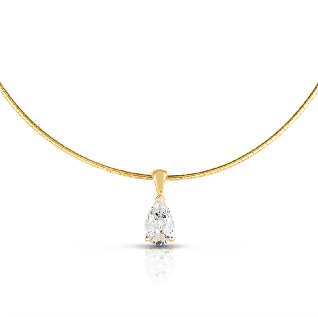 Omega Chain Necklace with Diamond Pendant