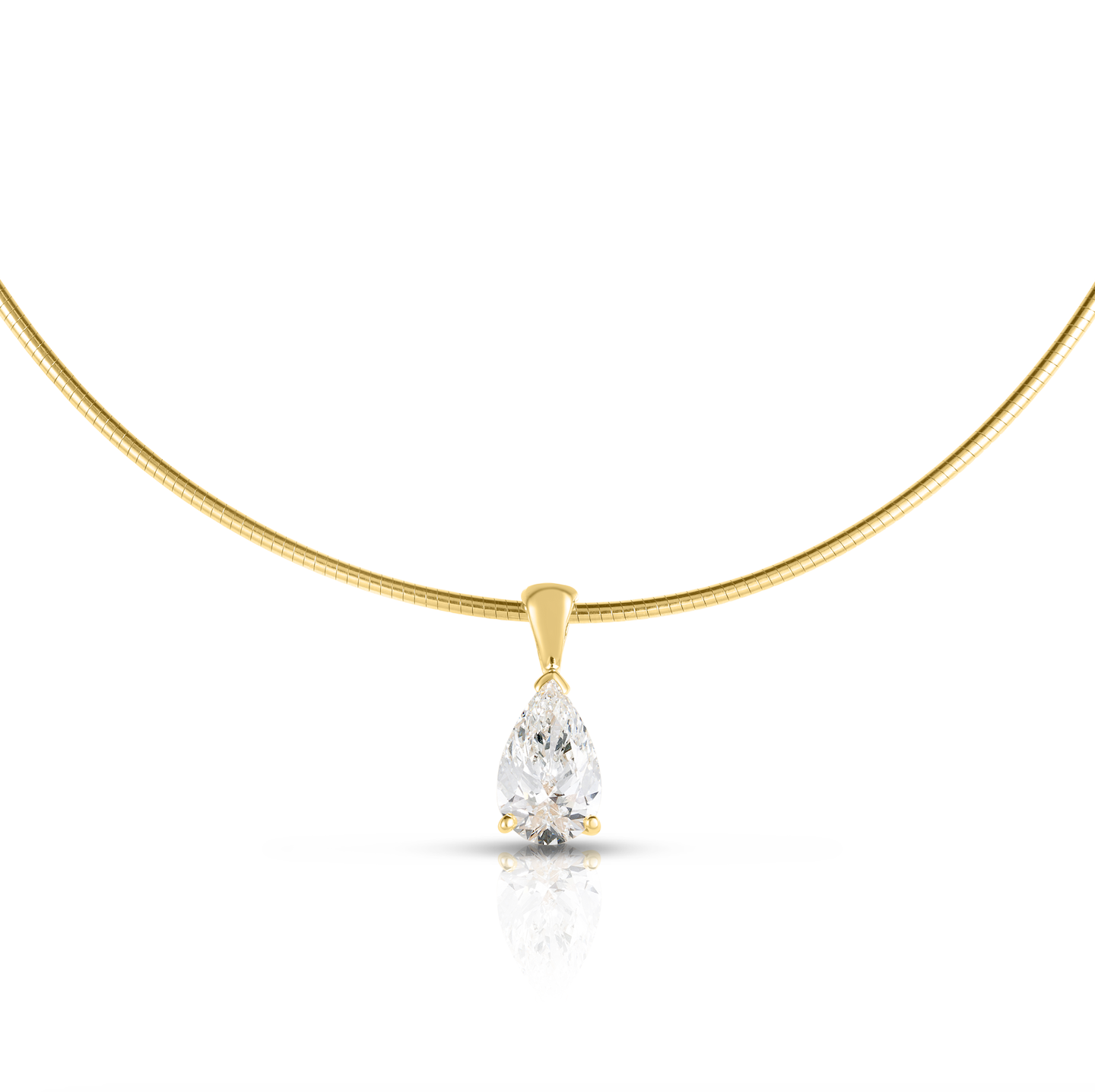 Omega Chain Necklace with Diamond Pendant