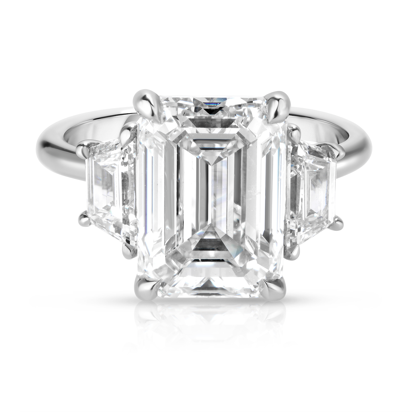 3.50 Carat Emerald Cut Diamond Engagement Ring