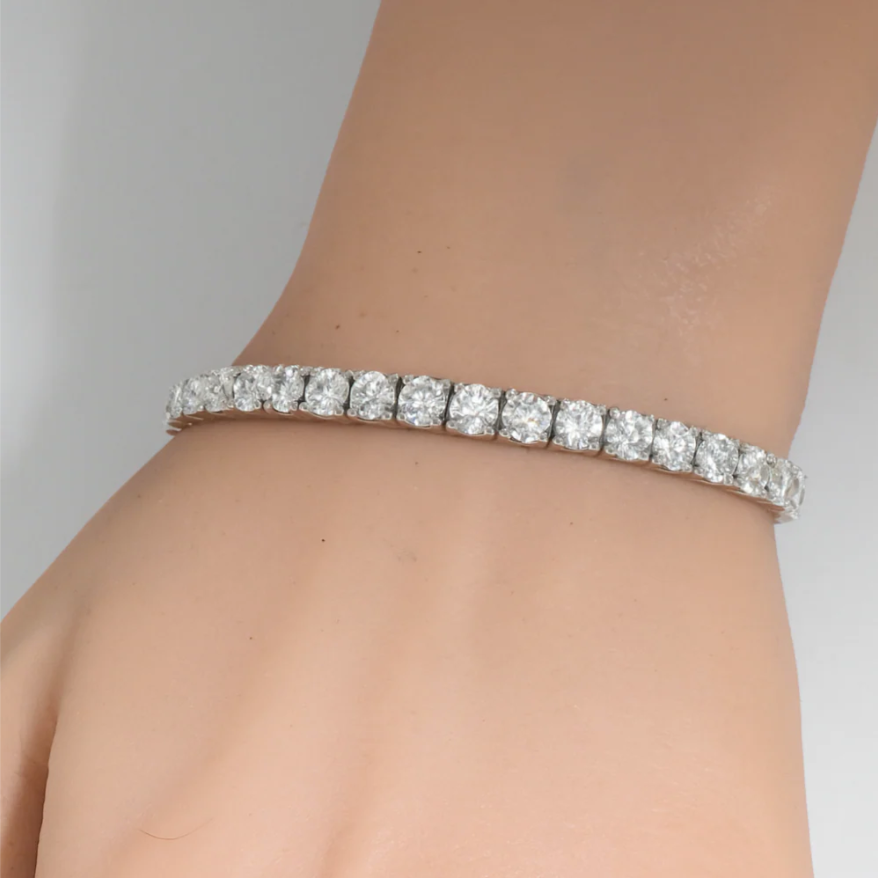 16.40ct White Gold Round Diamond Tennis Bracelet