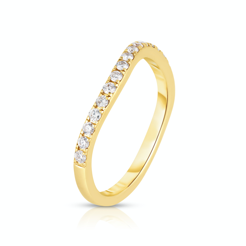 Diamond Pave Curve Pinky Ring
