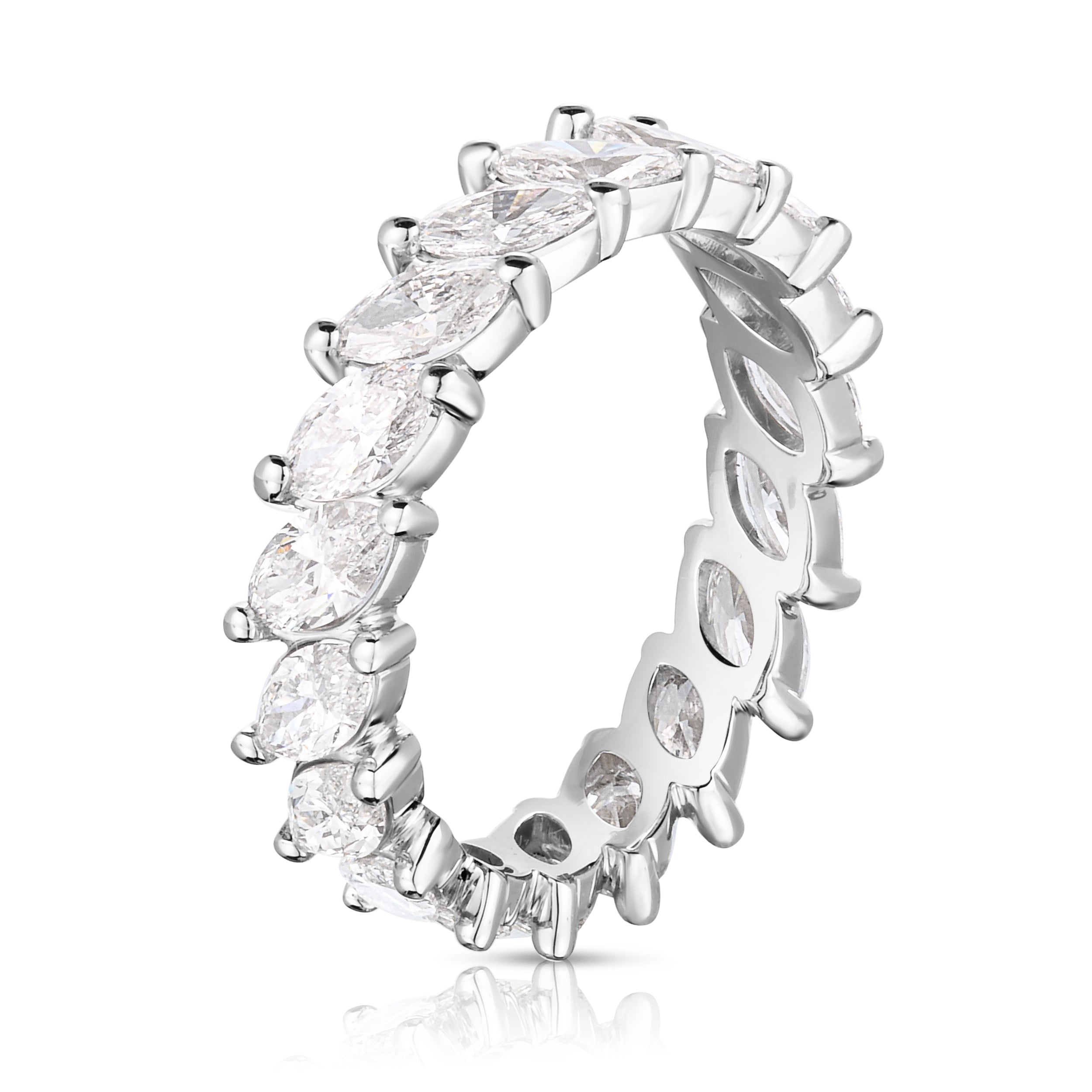 Diagonal Marquise Cut Diamond Eternity Band