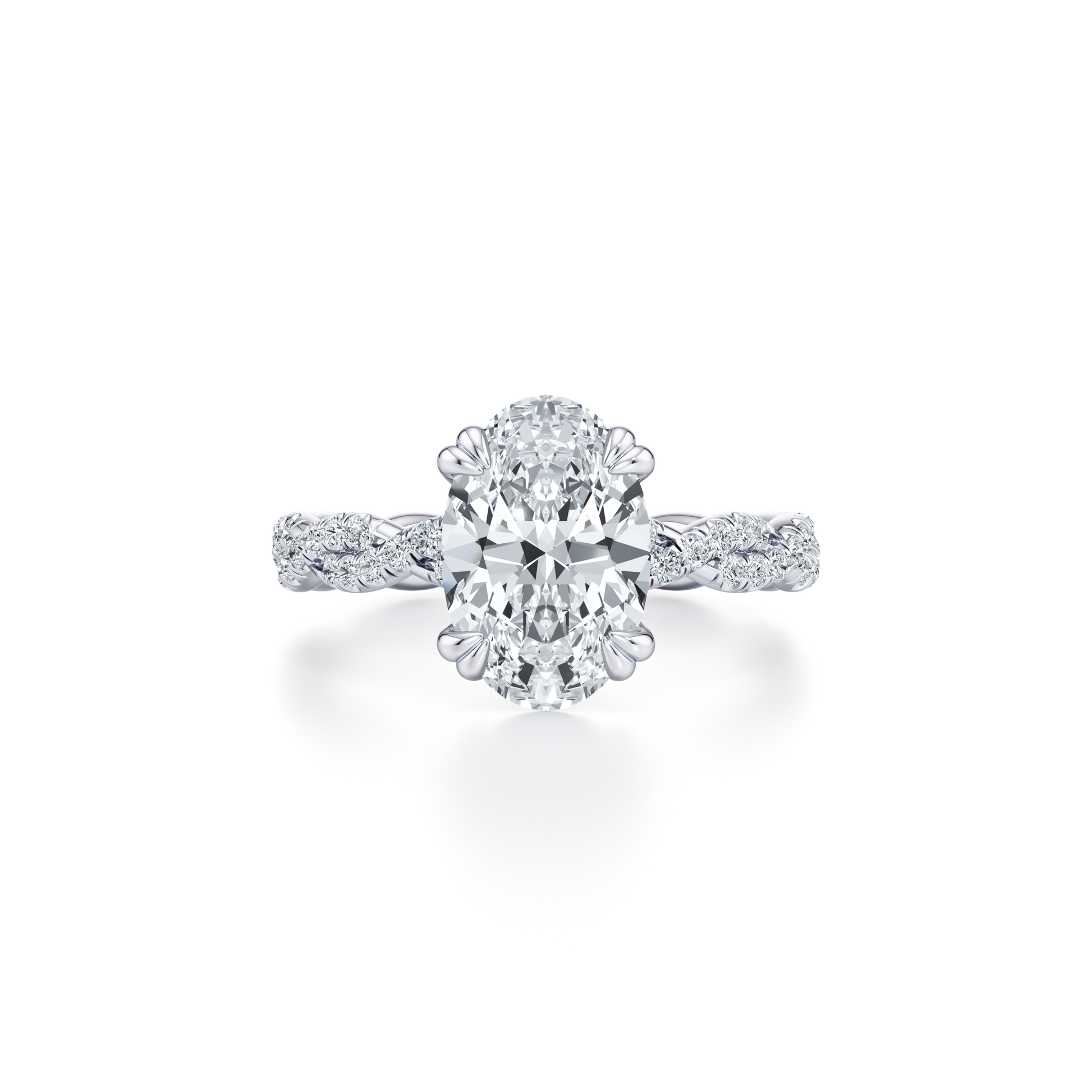 Precious Metal:18k White Gold;Cut Shape:Oval